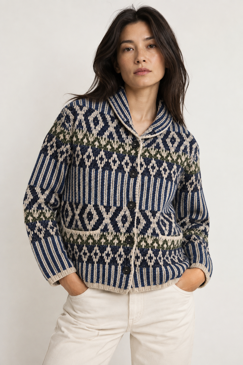 Maglia Folk 6 Donna Blue/Green
