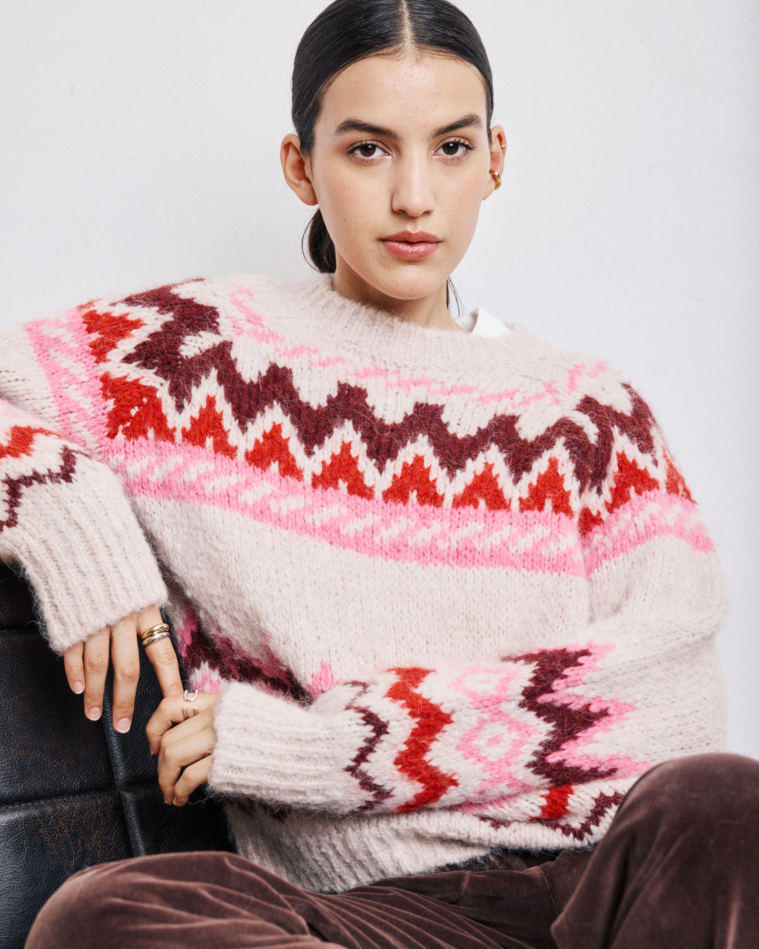 Frau Magie Pullover Off White/Pink