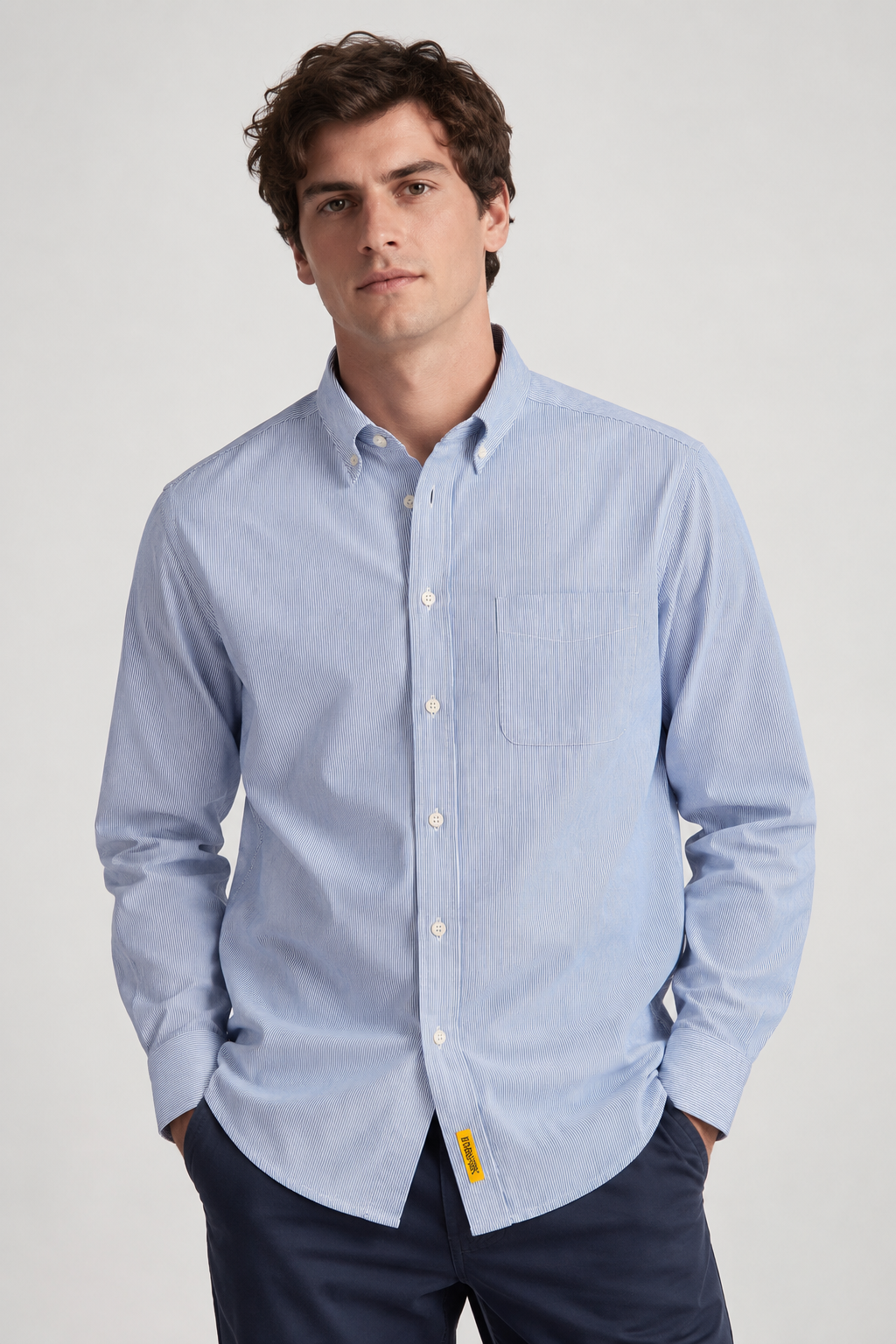 Camicia Bradfort Stripe Uomo Powder Blue/White