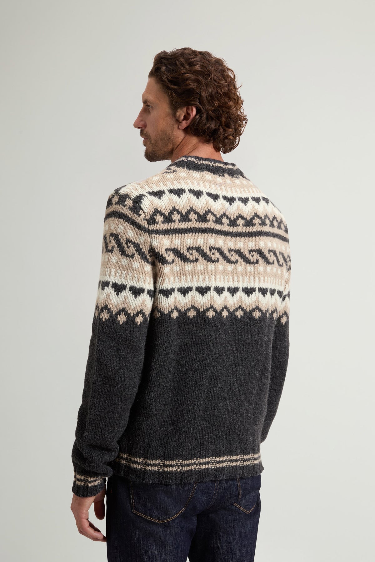 Mann Fair Isle Pullover Charcoal Grey