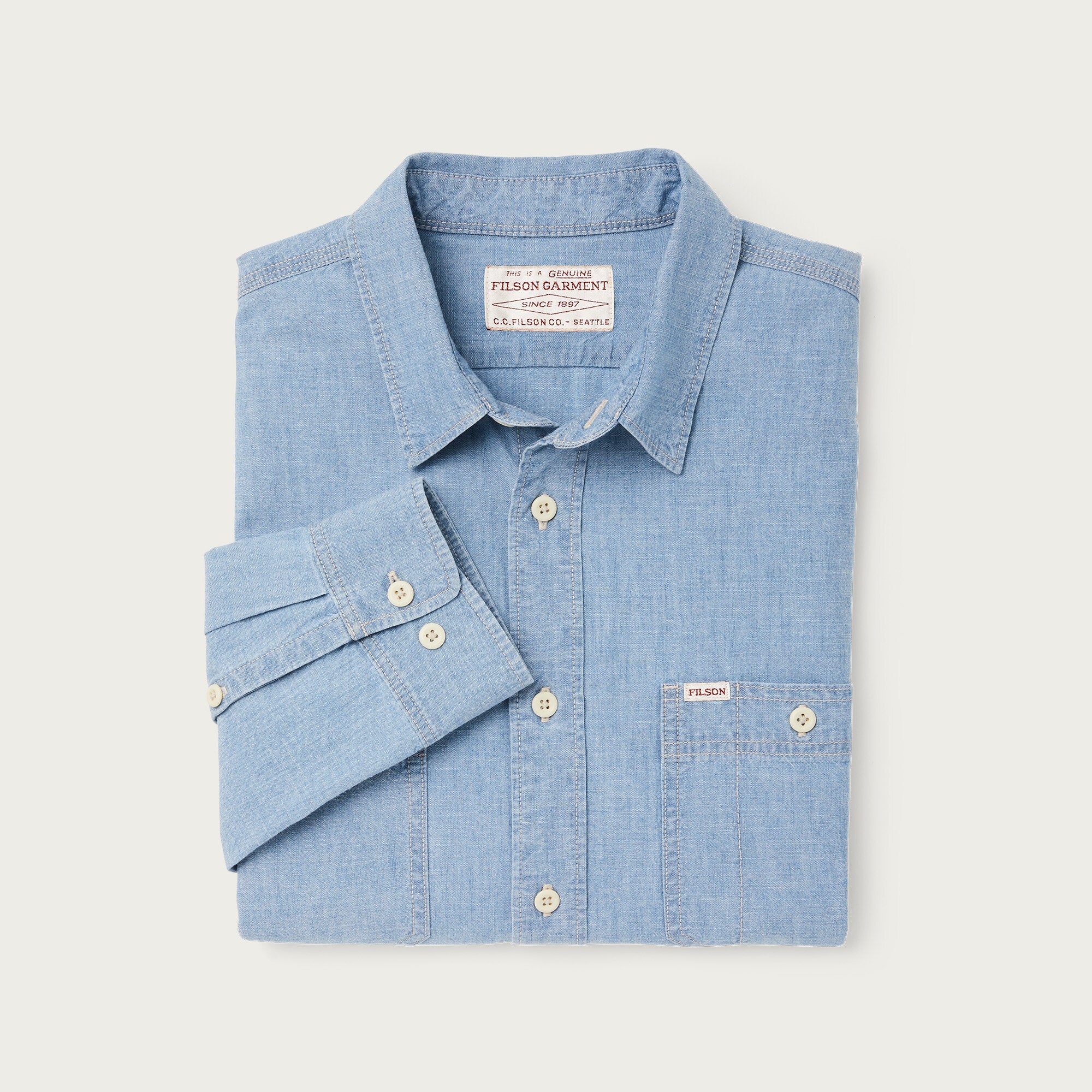 Mann Chambray Cpo Hemd Light Indigo
