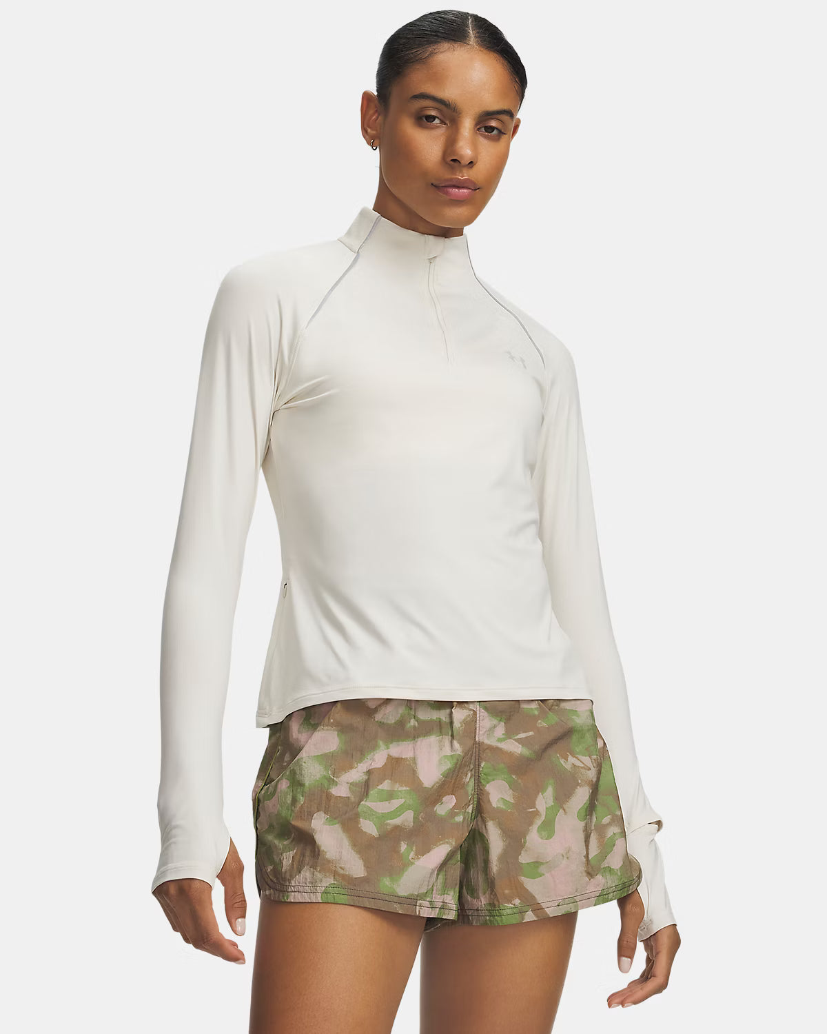 T-shirt Manches Longues Velociti Half Zip Femme Stone