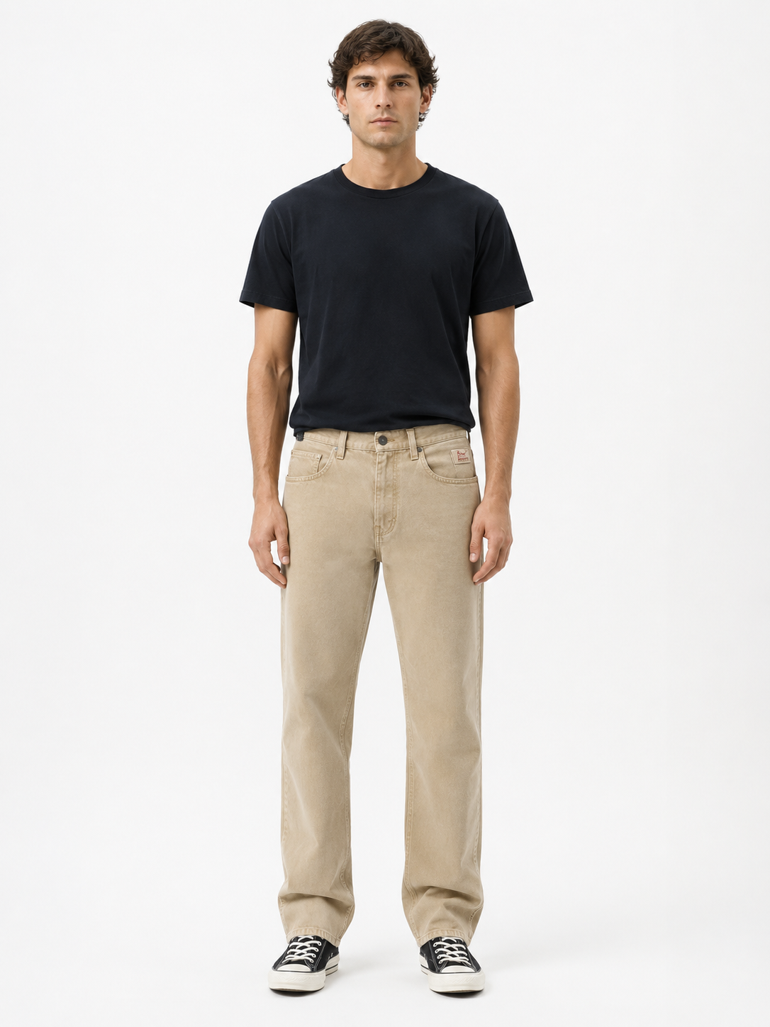 Pantalon Cult Wide Beige Hombre Mineral Dyed Beige