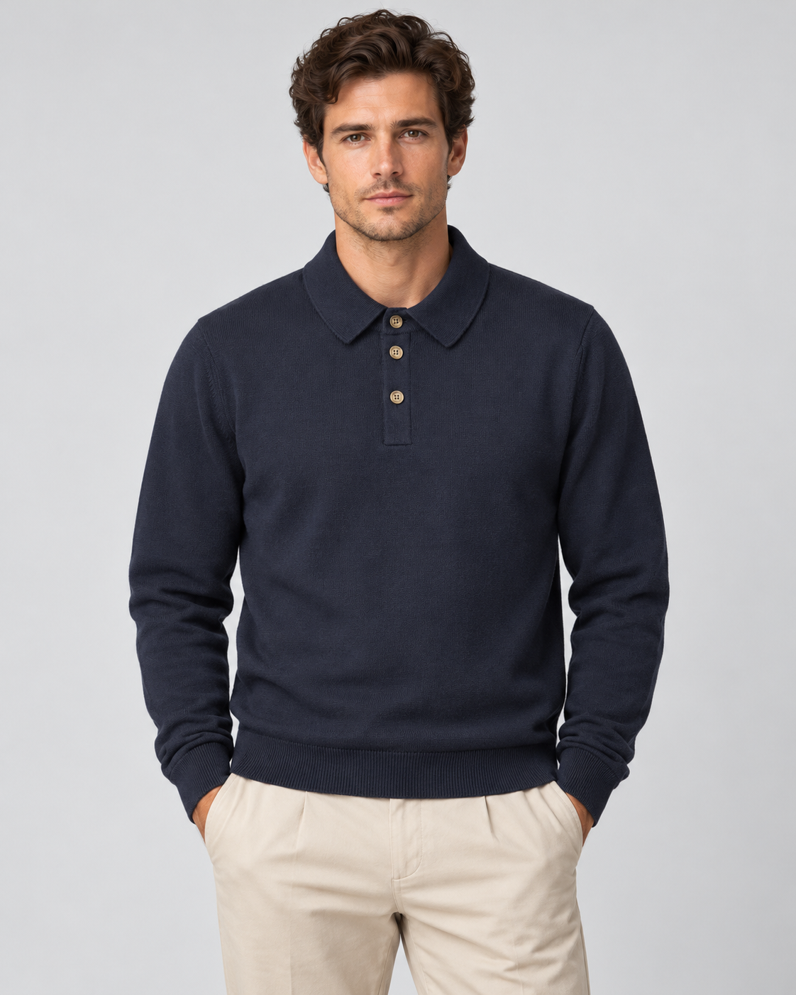 Bl'Ker | Mann Hugh Polo Pullover Navy