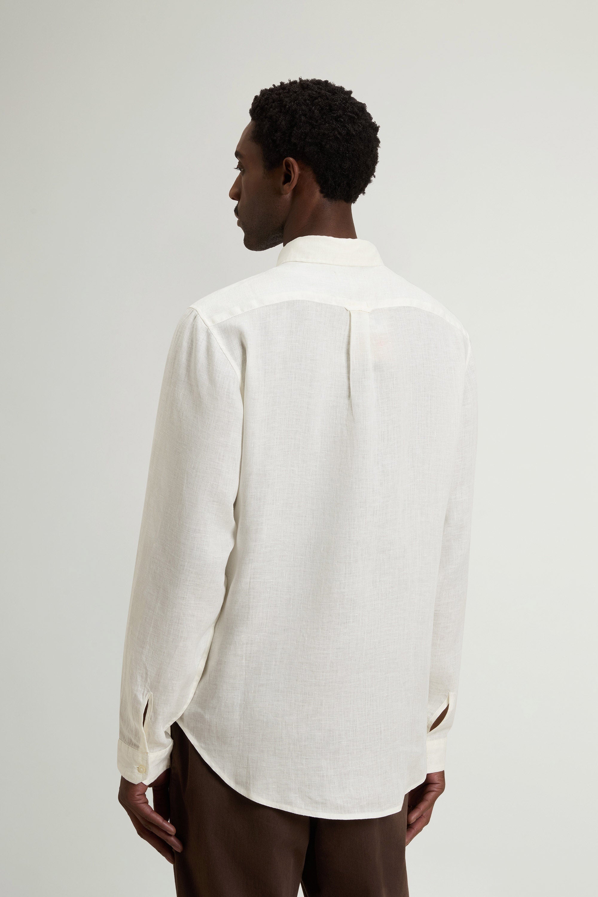 Mann Linen Hemd Arctic White