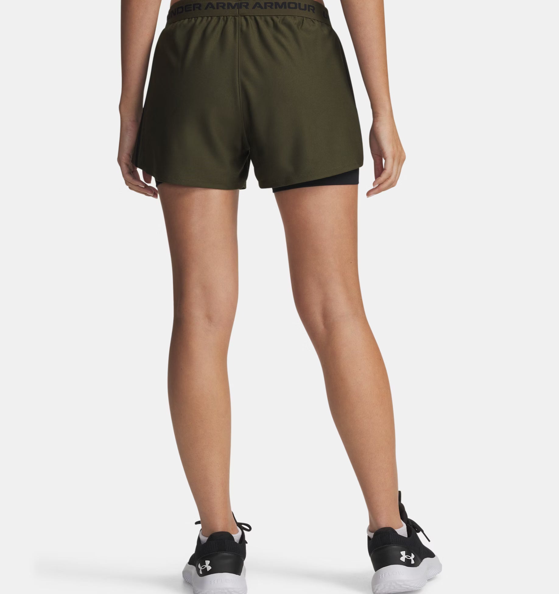 Women's Play Up Shorts Expedition Green/Black