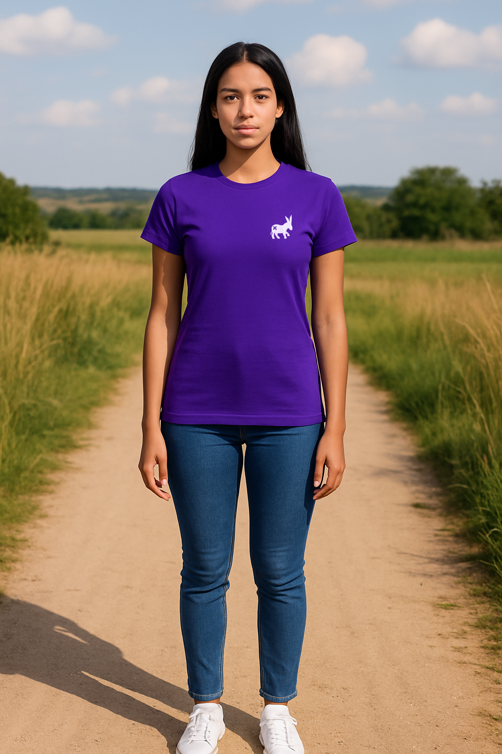 Frau Classic Logo T-shirt Plum/White