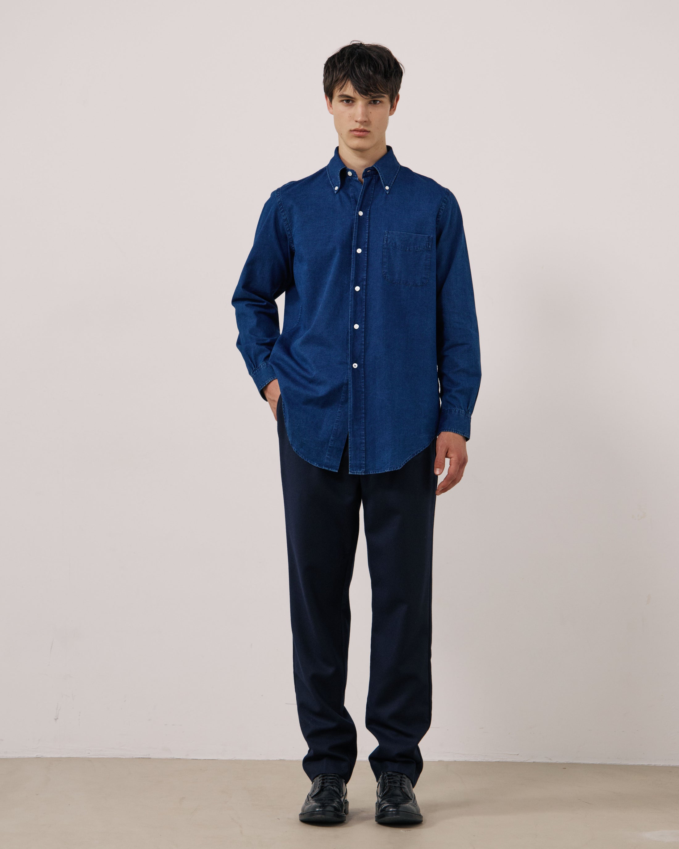 Camicia Ocbd Uomo Indigo