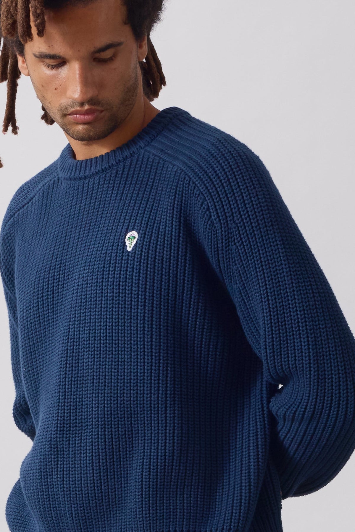 Mann Artichoke Chunky Pullover Dark Navy