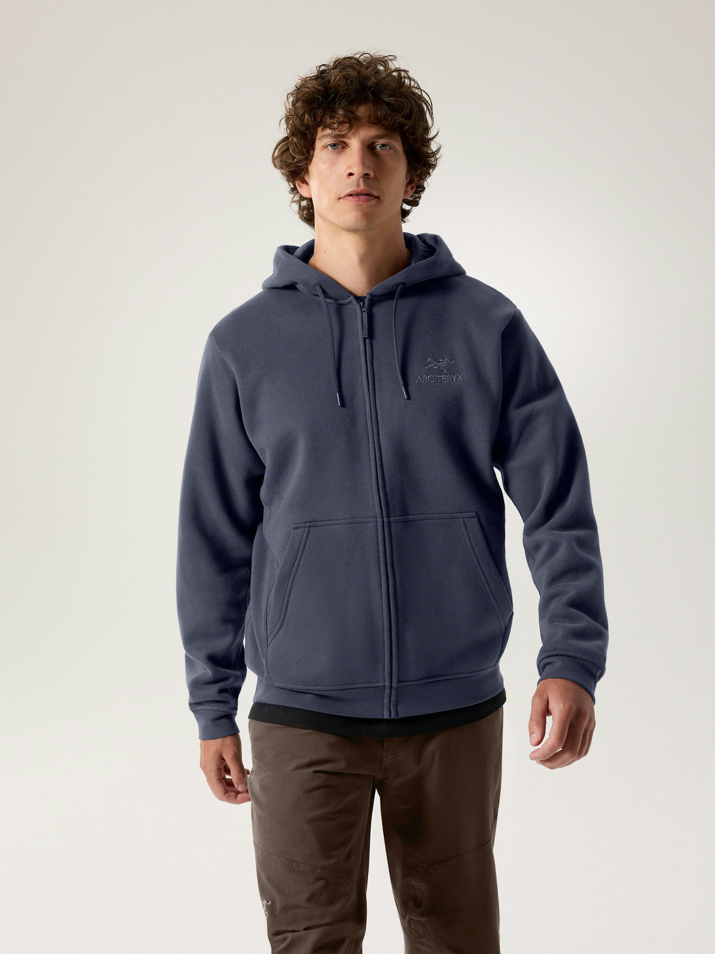 Mann Embleme Fleece Full Zip Hoody Pullover Black Saphire
