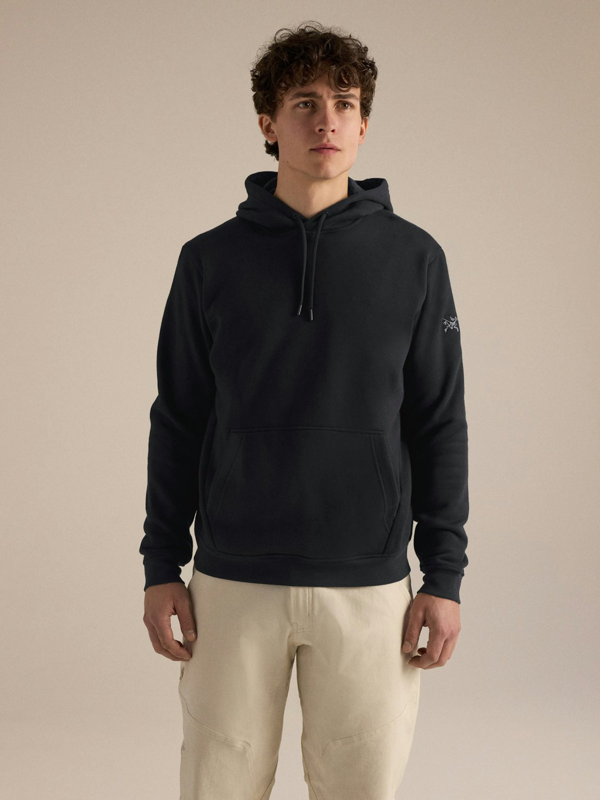 Maglia Emblem Fleece Hoody Uomo Black
