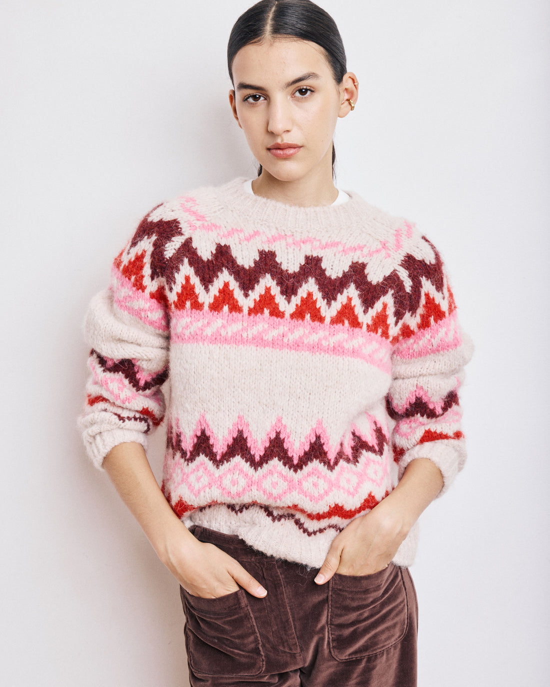 Frau Magie Pullover Off White/Pink