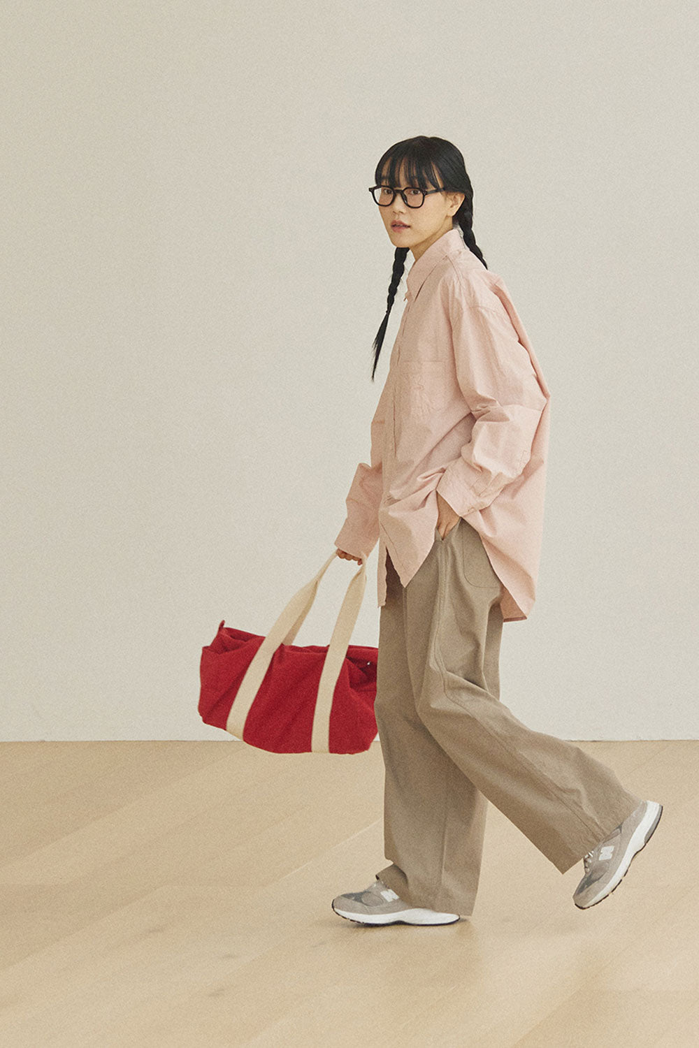 Pantaloni Two Tuck Wide CN Pants Beige