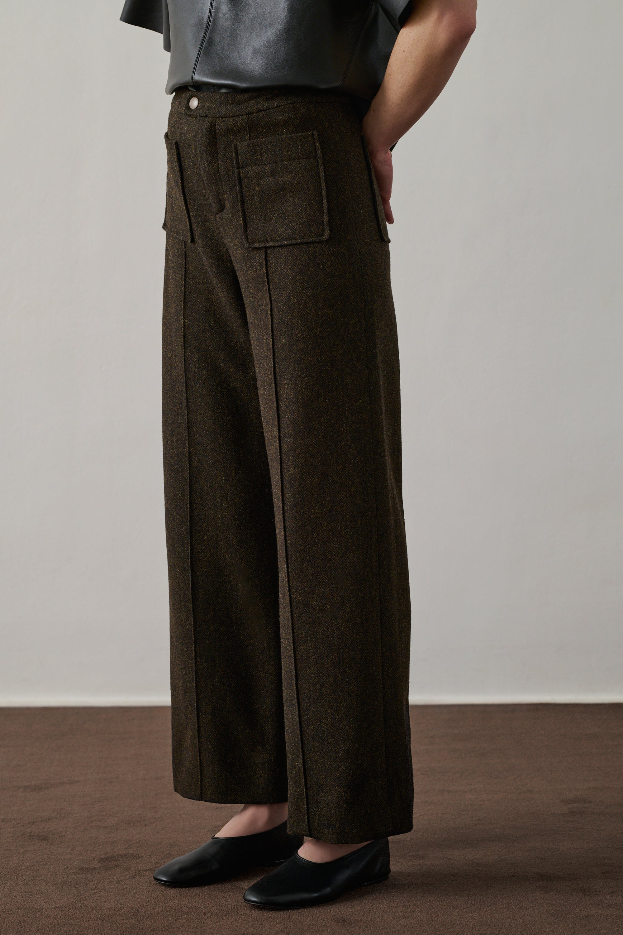 Pantaloni Harry Donna Kaki/Noir