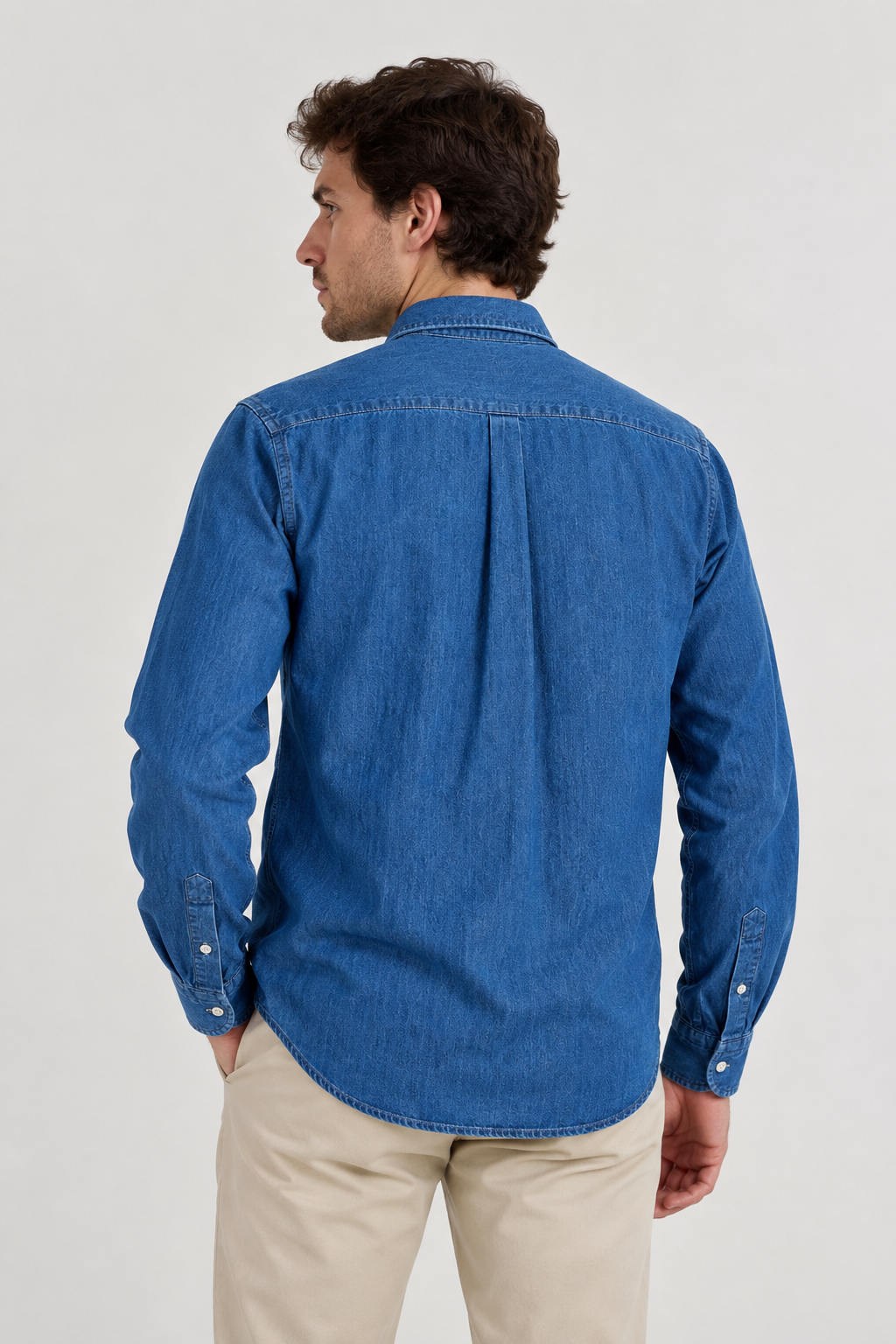 Mann Bradford Jeans Hemd Blue