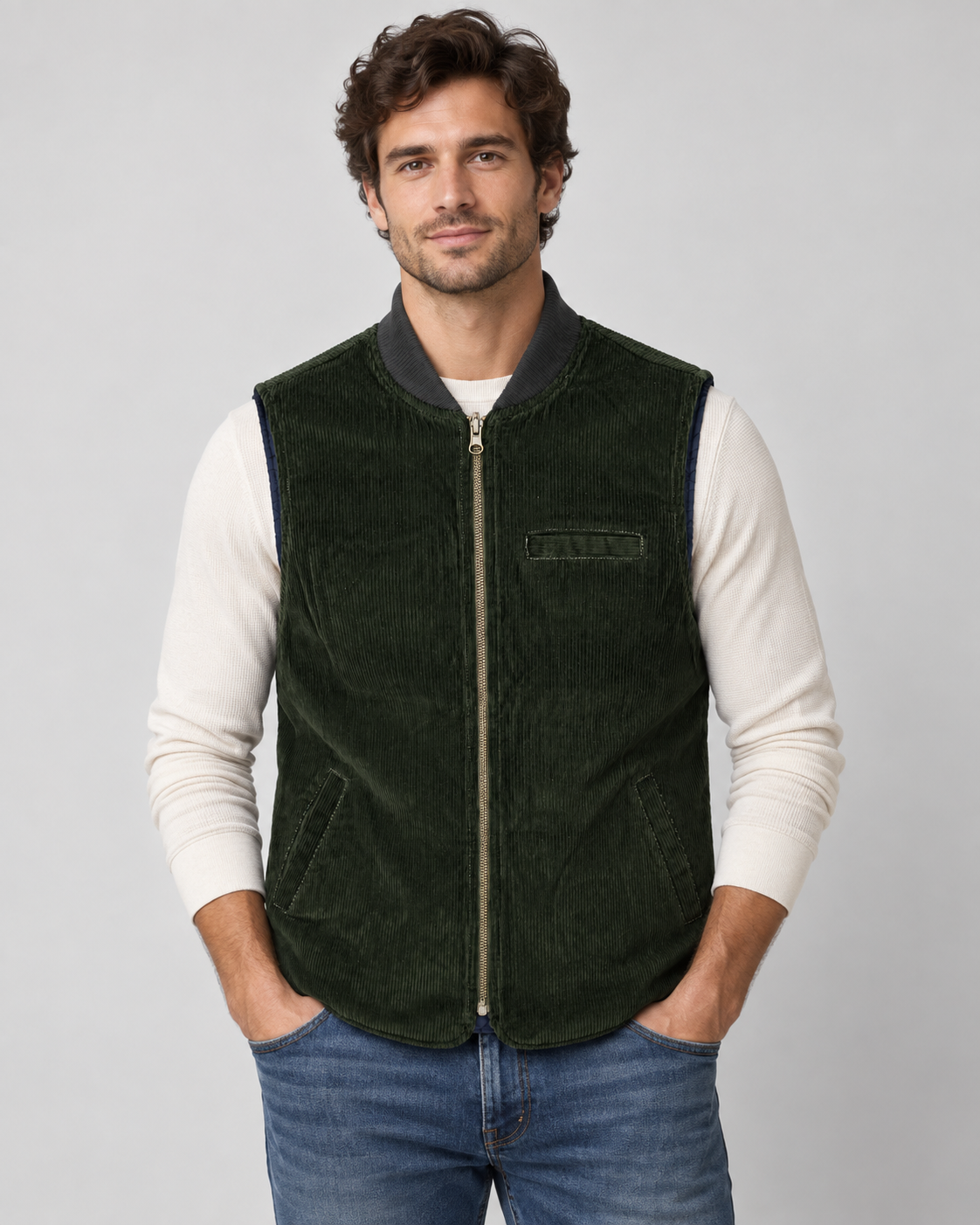 Mann Reversible Owl Weste Green