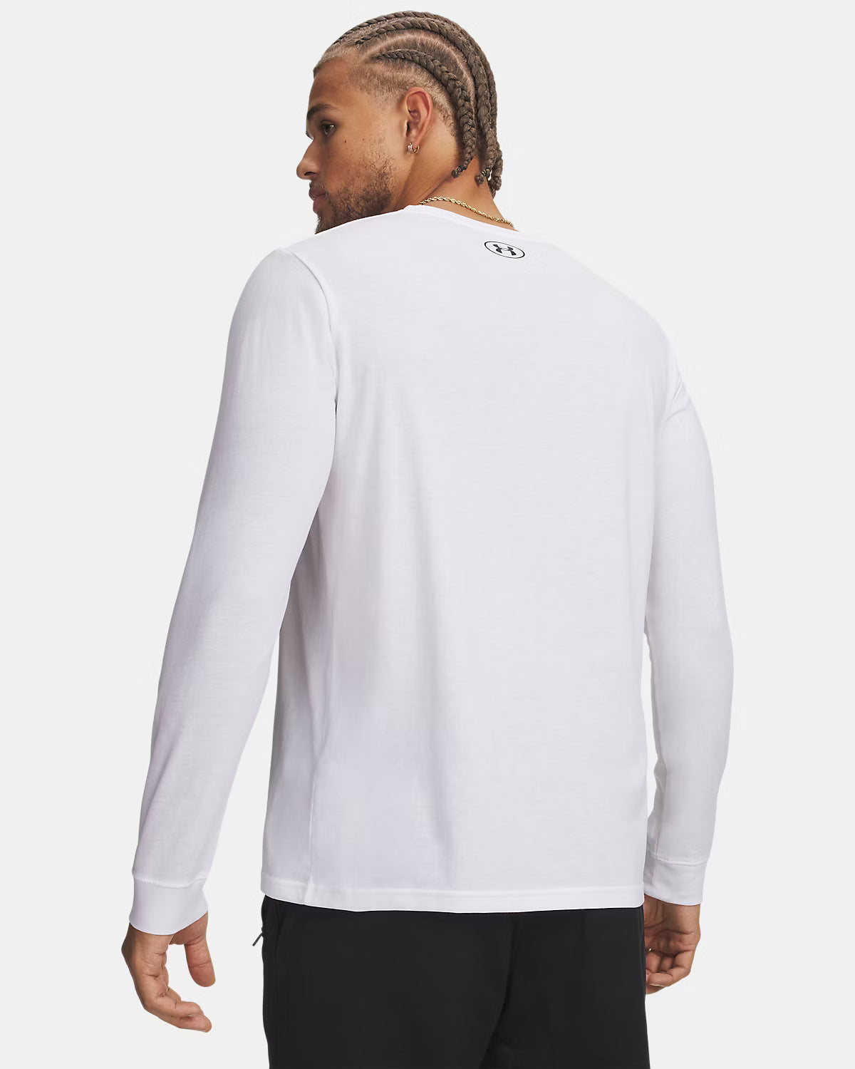Men's Left Chest Long Sleeve T-shirt White