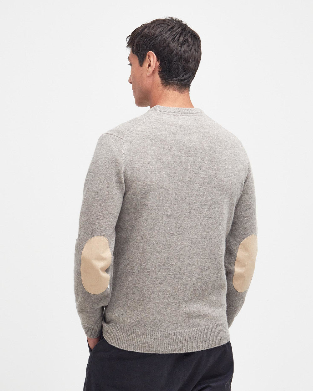 Men's Patch Crew Sweater Stone