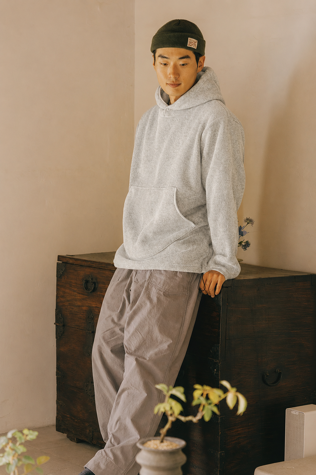 Sunrise Fleece Hoodie Sweatshirt White Melange
