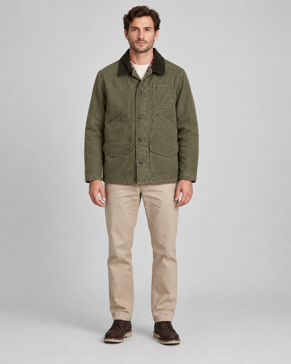 Giacca Insulated Canvas Uomo Dark Olive