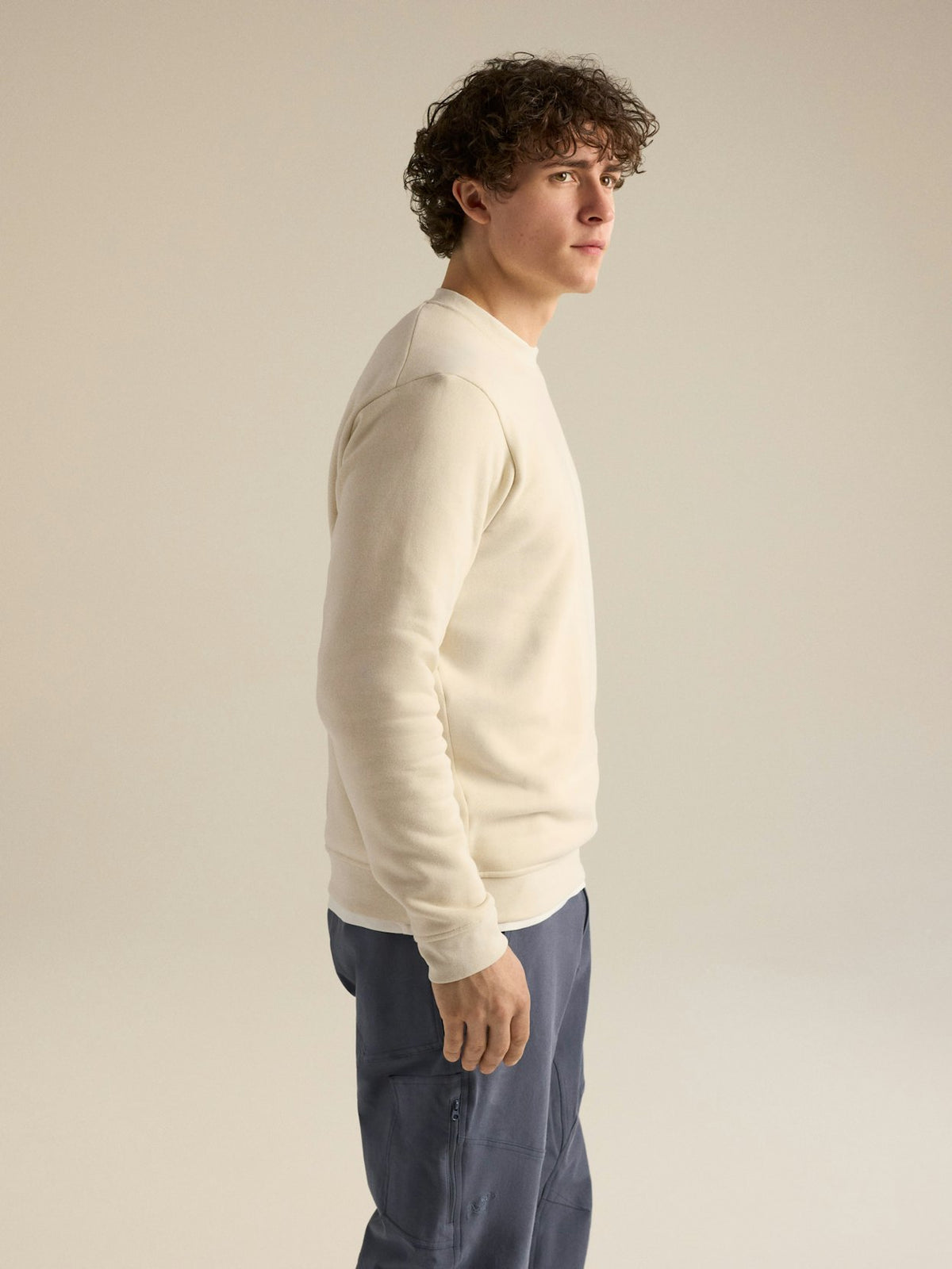 Mann Embleme Fleece Crew Sweatshirt Sea Salt