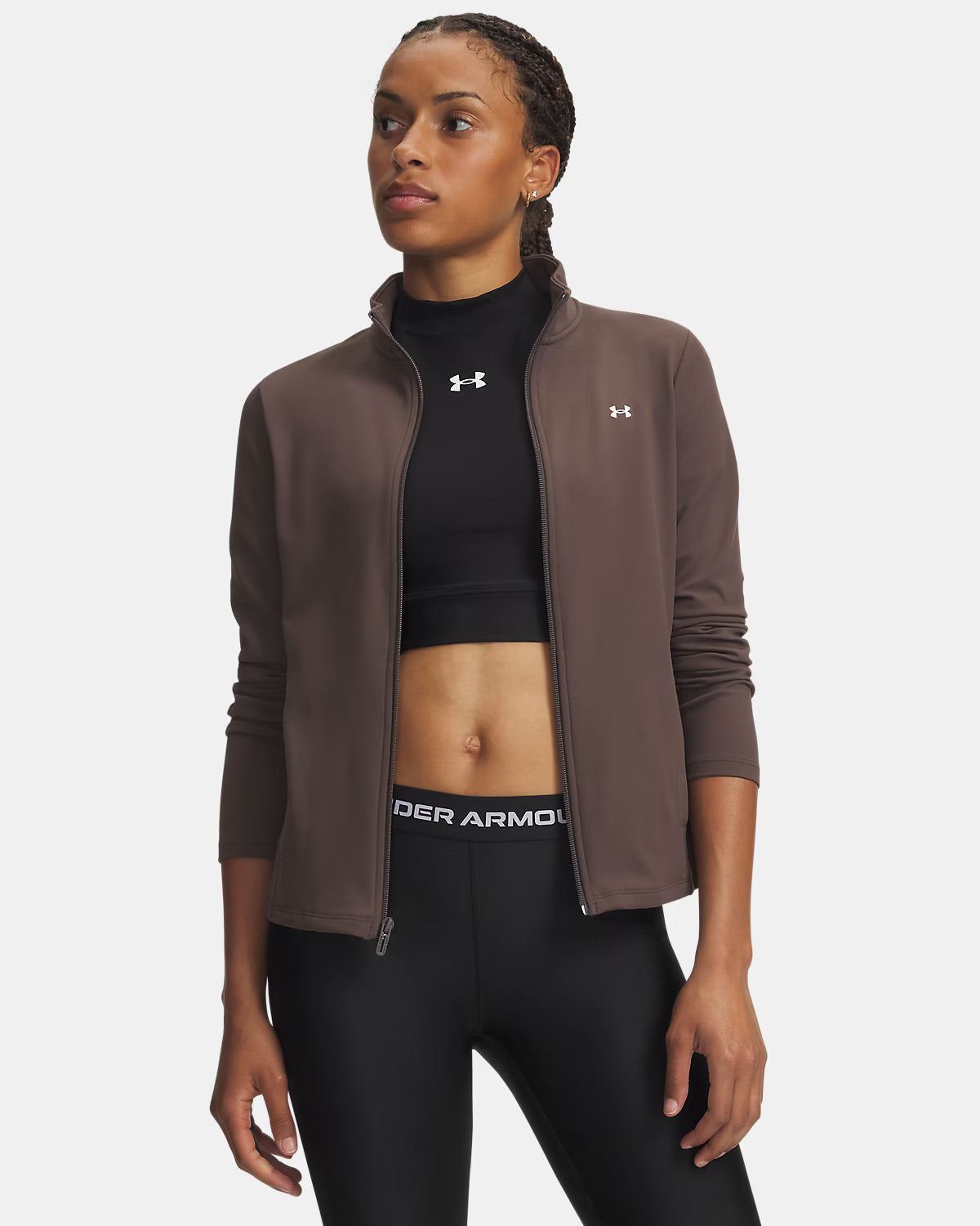 Sudadera con Capucha Motion Fitter Full Zip Mujer Peppercorn