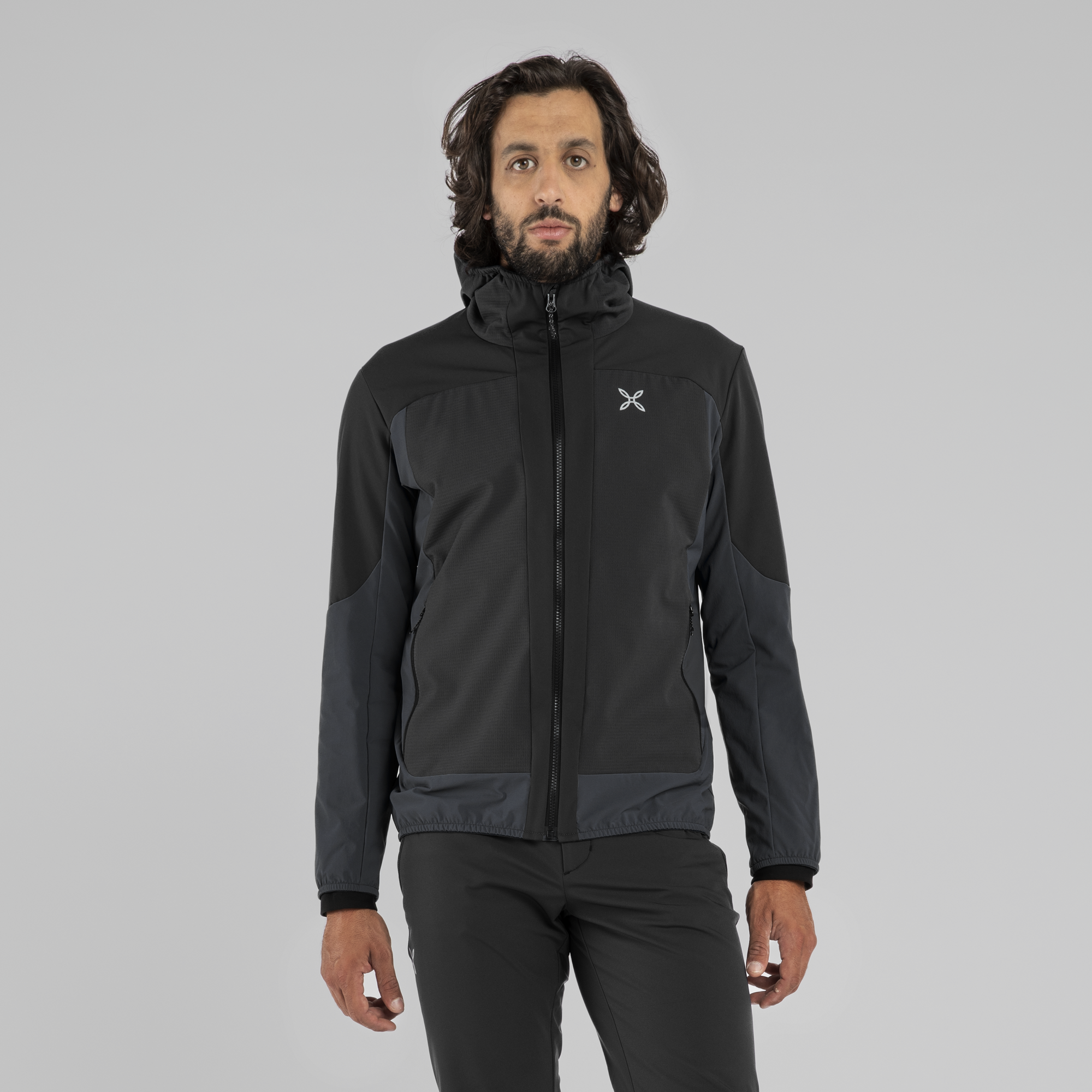 Giacca Dolomiti Wind Hooded Uomo Black/Steel Blue