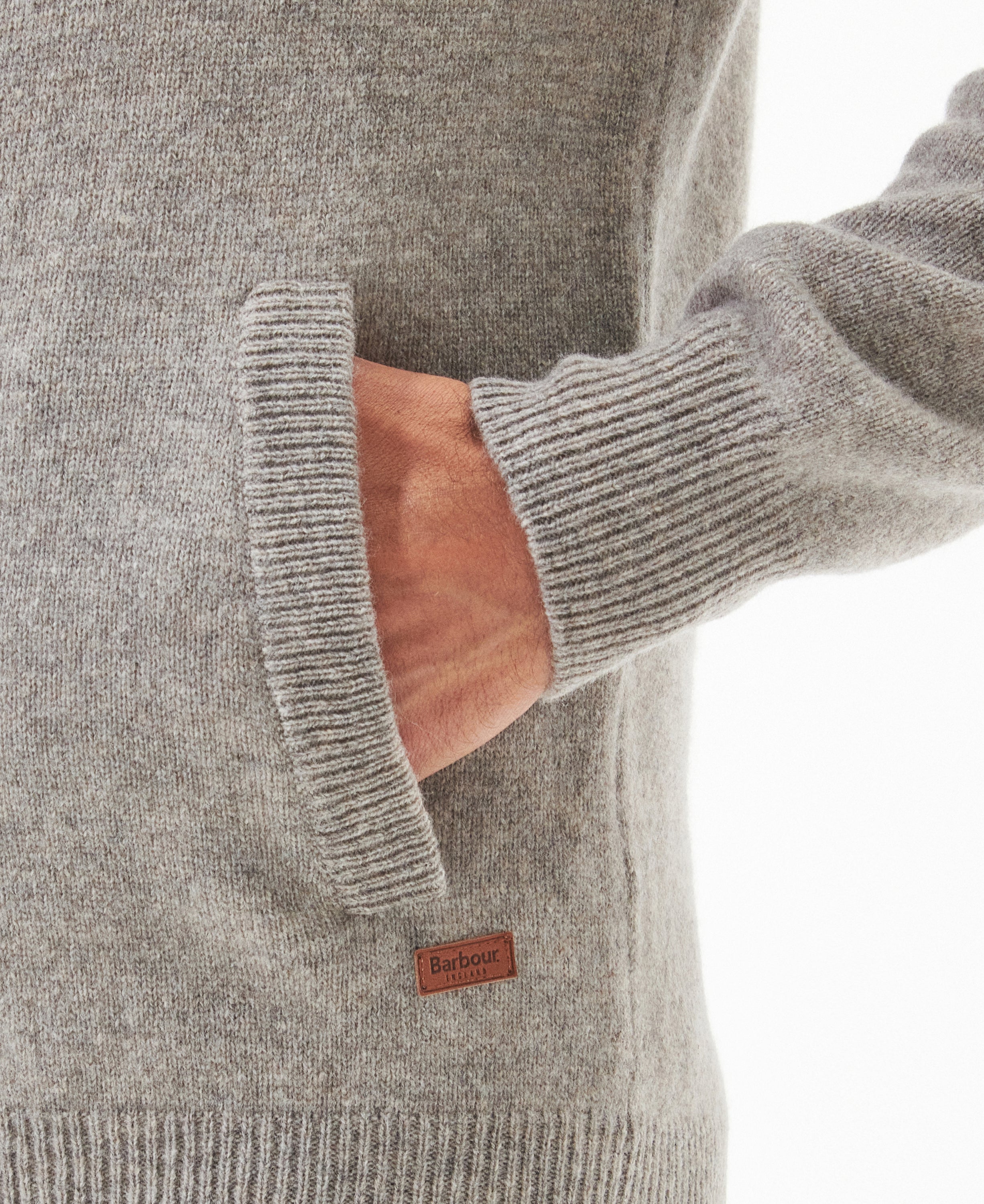 Men's Patch Zip Sweater New Stone