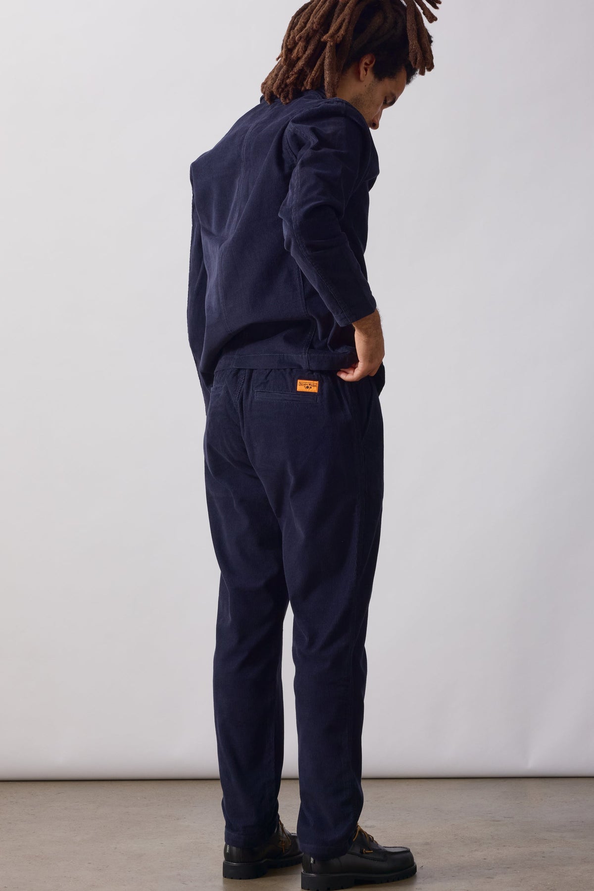Mann Fine Cord Waiter Hose Dark Navy