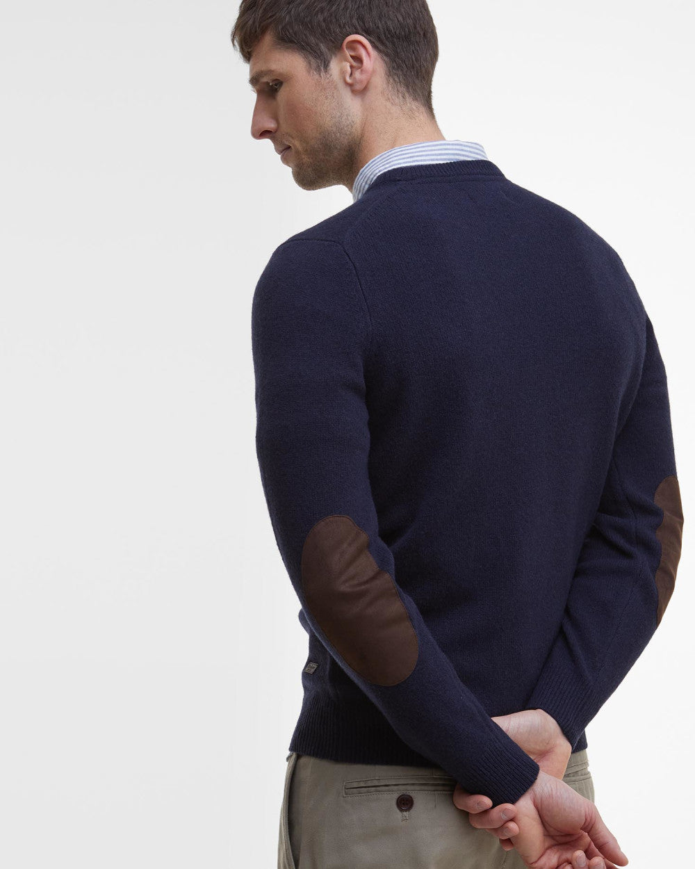 Men's Patch Crew Sweater Navy