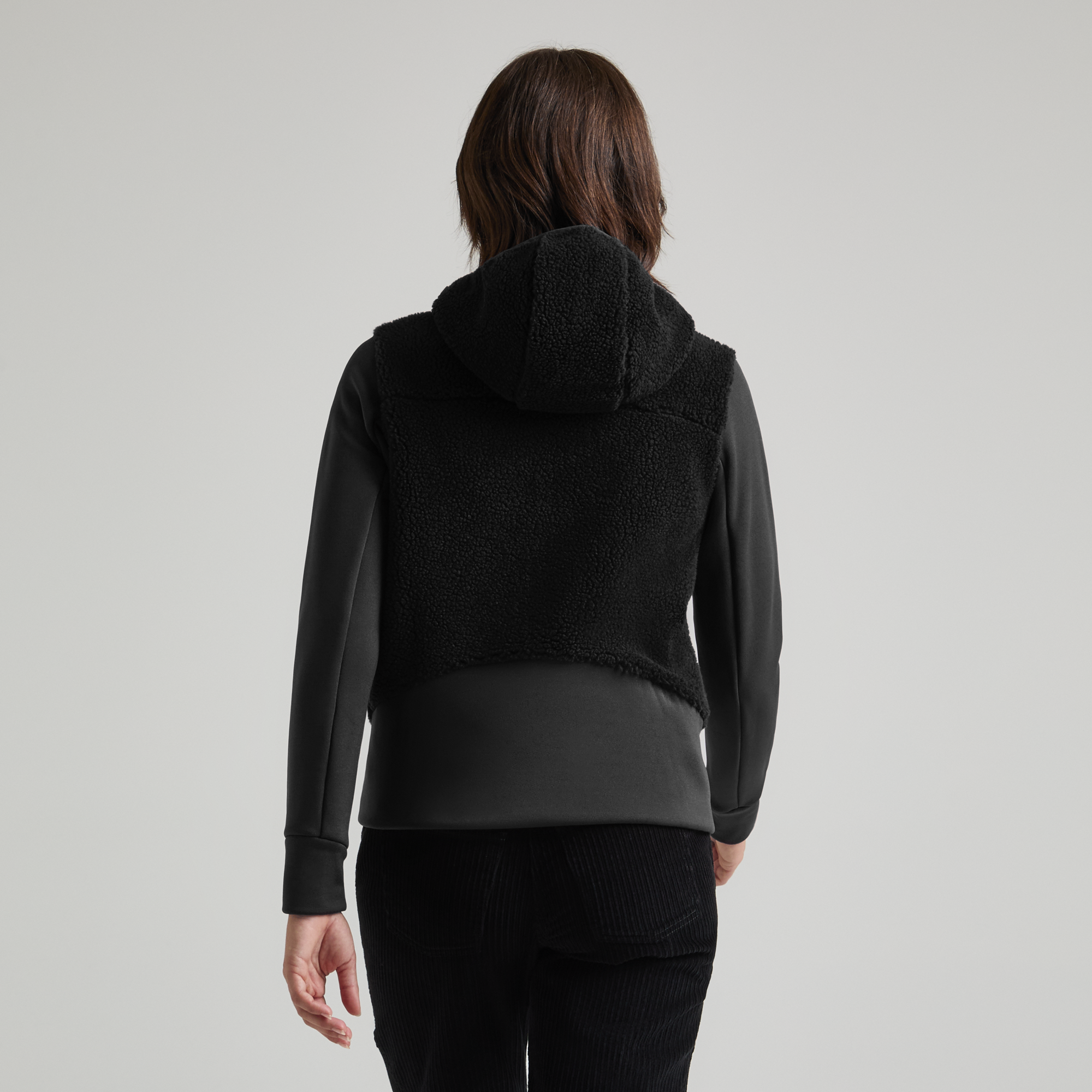 Veste Sherpa Mix Femme Panna