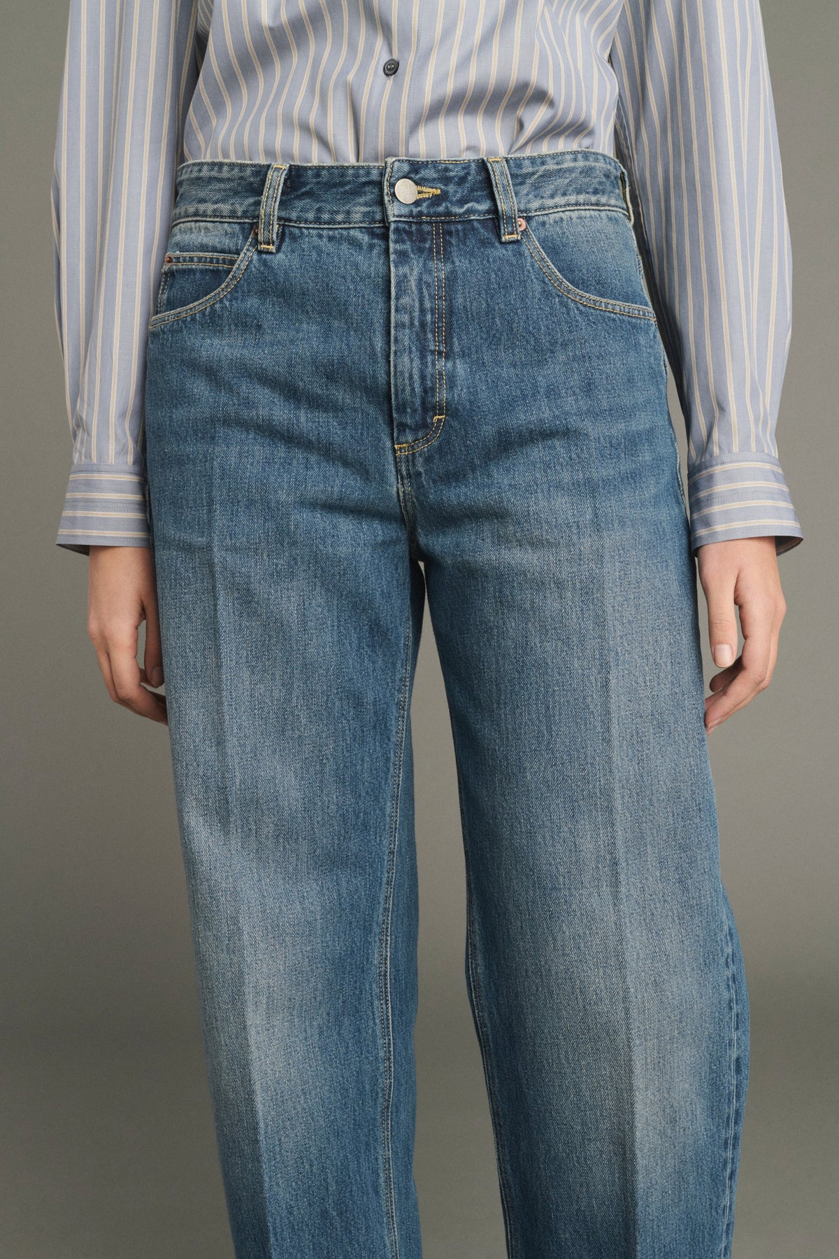 Pantaloni Jerry Donna Denim Blue Délavé