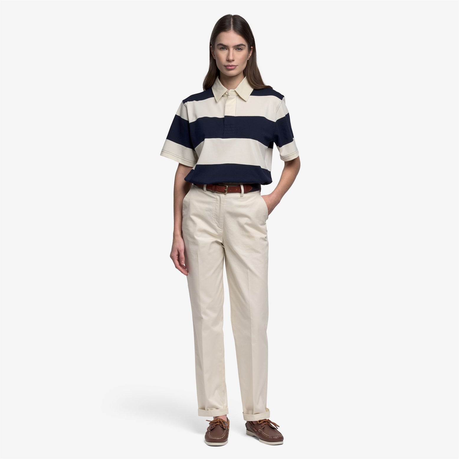 Polo Campbell White Natural Blue - Immagine ambientata