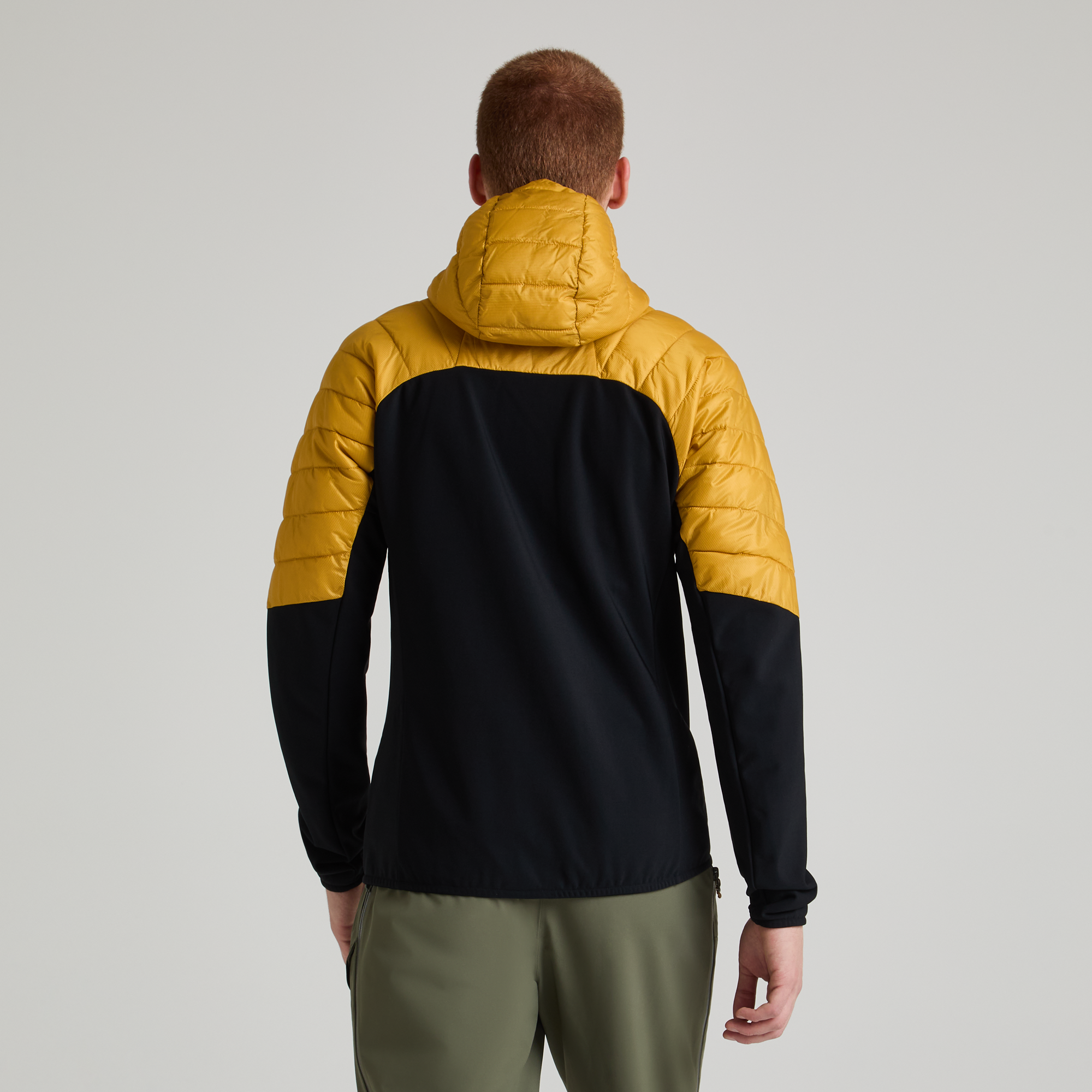 Mann Peak Hybrid Hooded Daunenjacke Steel Blue/Sunny Lime