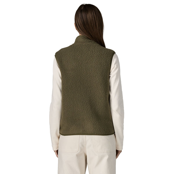 Gilet Retro Pile Femme Basin Green