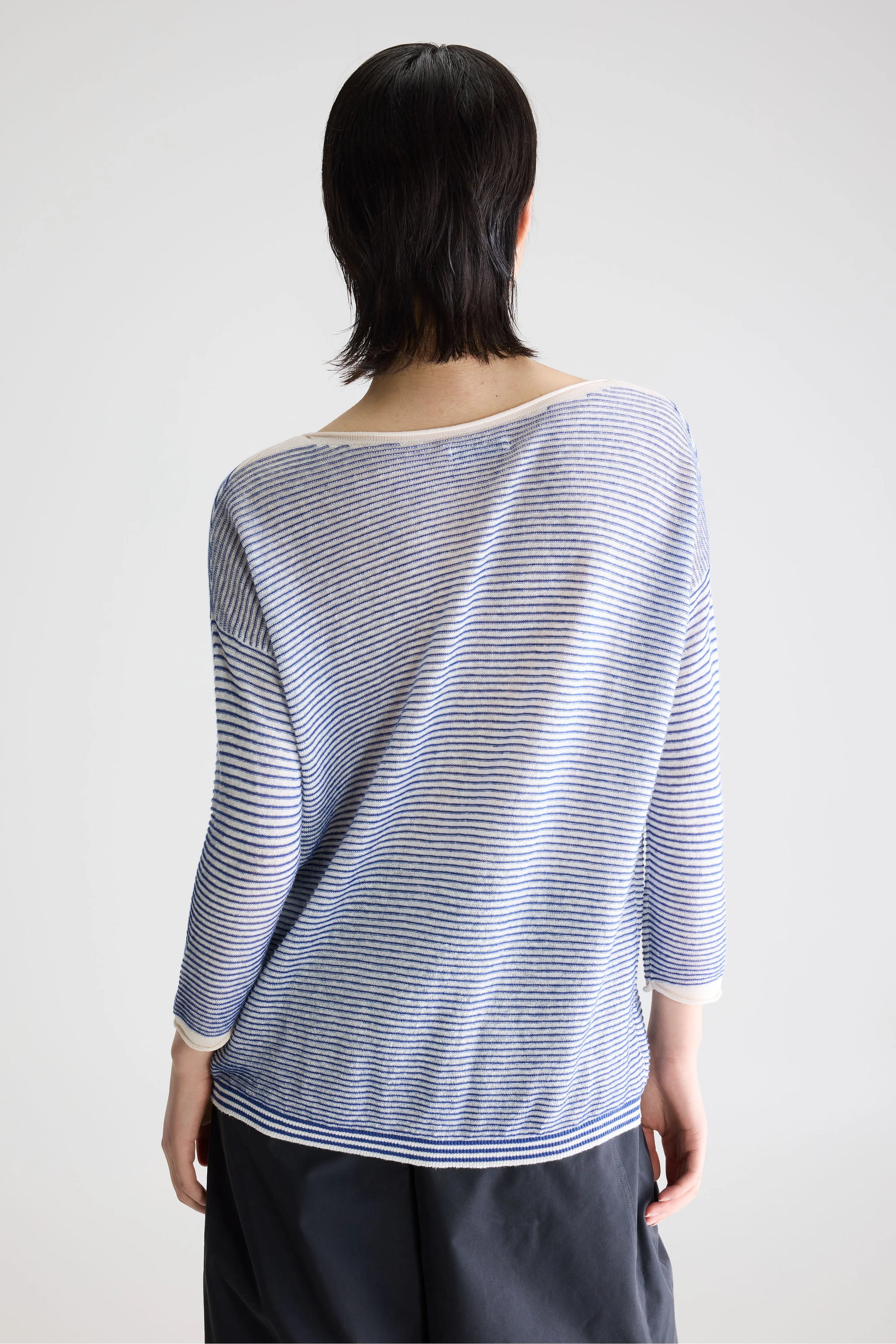 Pull Neep Boat Neck Femme Bleu/White