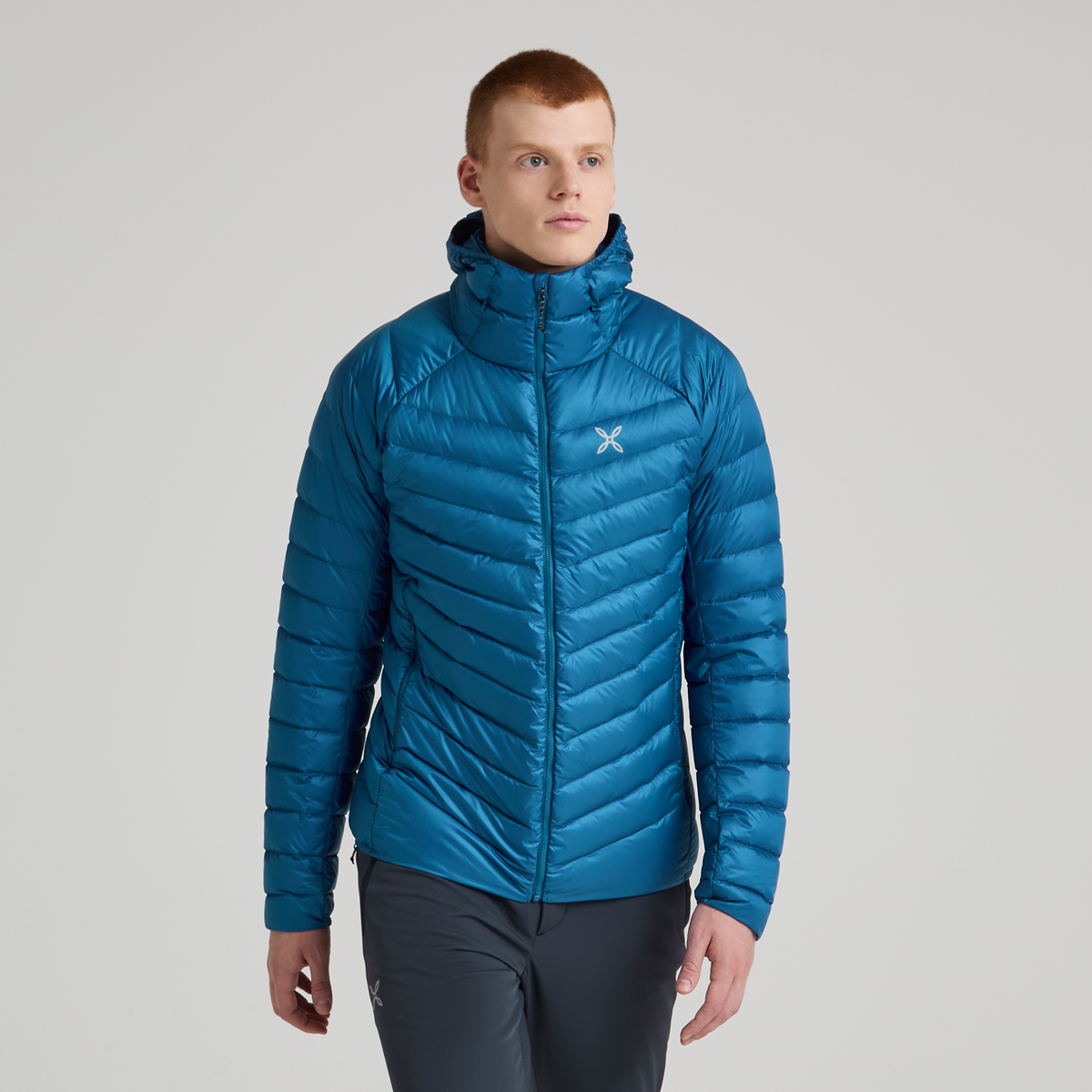 Giacca Breeze Hooded Duvet Uomo Steel Blue