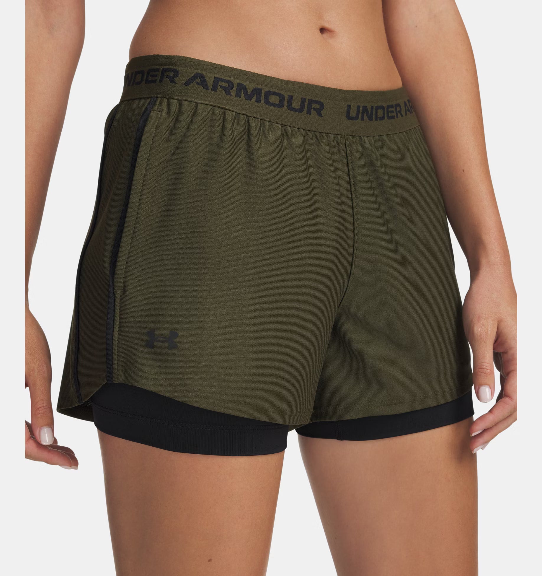 Women's Play Up Shorts Expedition Green/Black