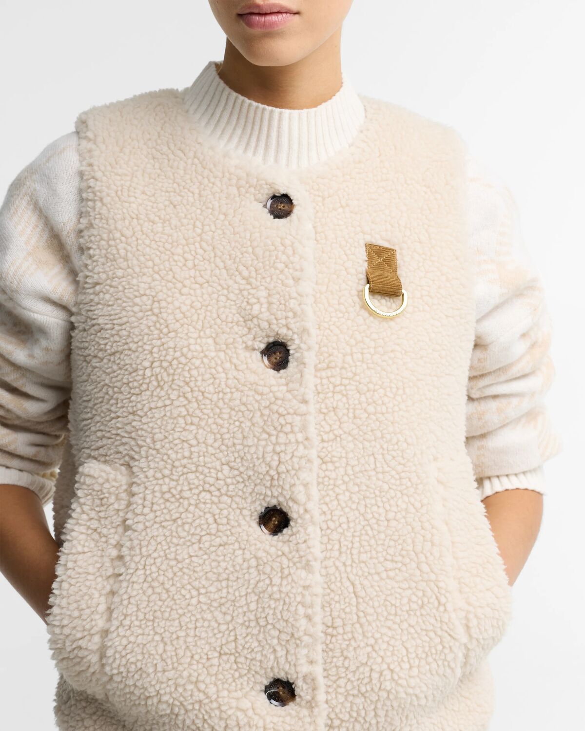 Gilet Bowes Fleece Donna Ecru