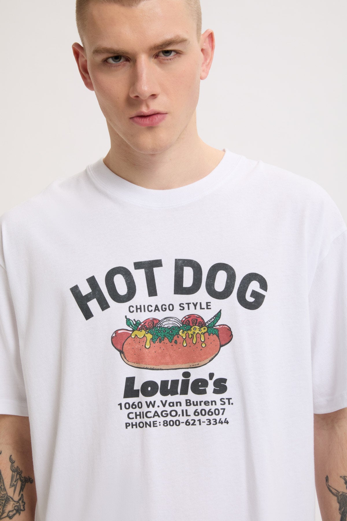 T-shirt Hot Dog Homme White