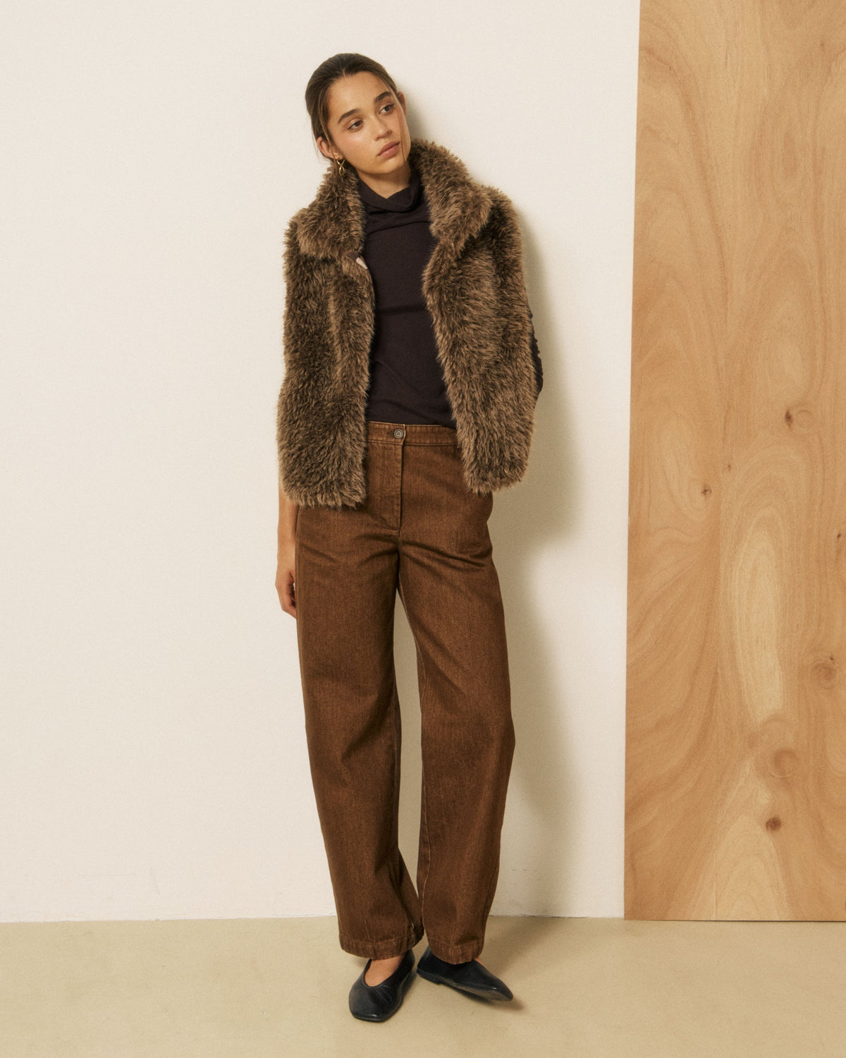Gilet Verso Donna Glossy Brown