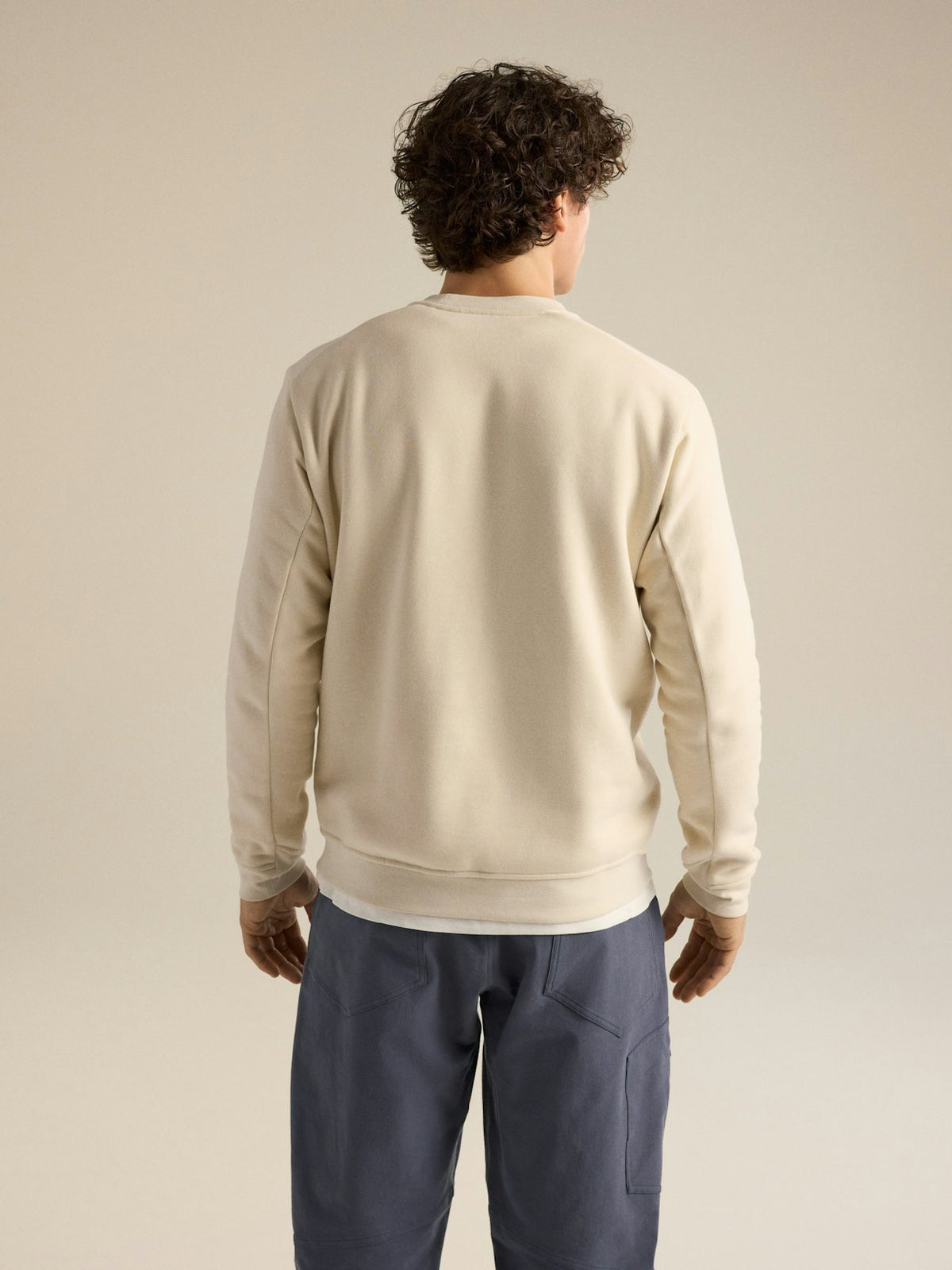 Mann Embleme Fleece Crew Sweatshirt Sea Salt