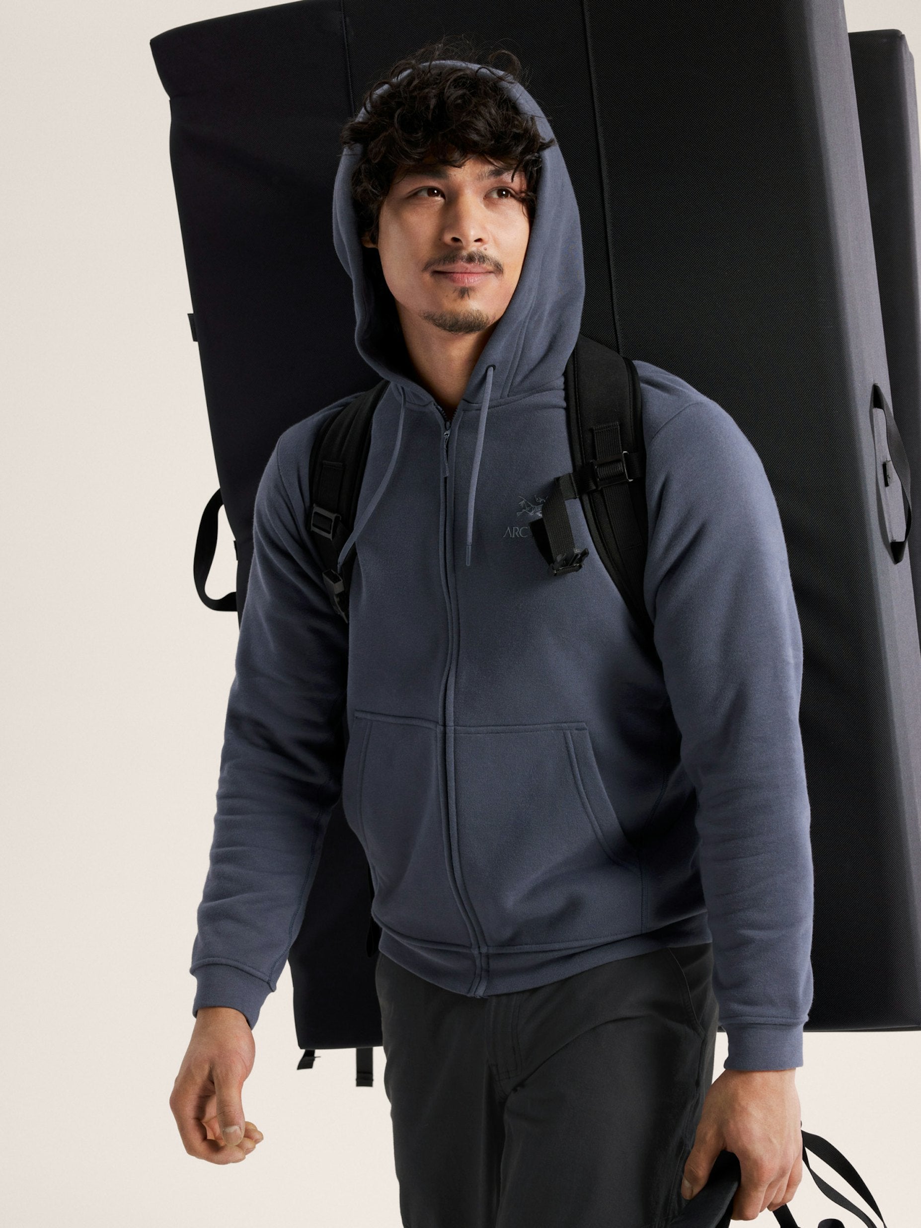 Maglia Emblem Fleece Full Zip Uomo Dark Stratus