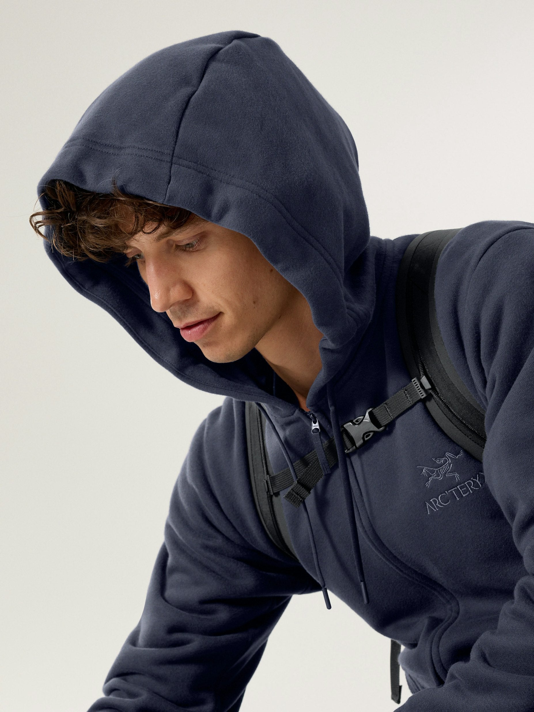 Mann Embleme Fleece Full Zip Hoody Pullover Black Saphire