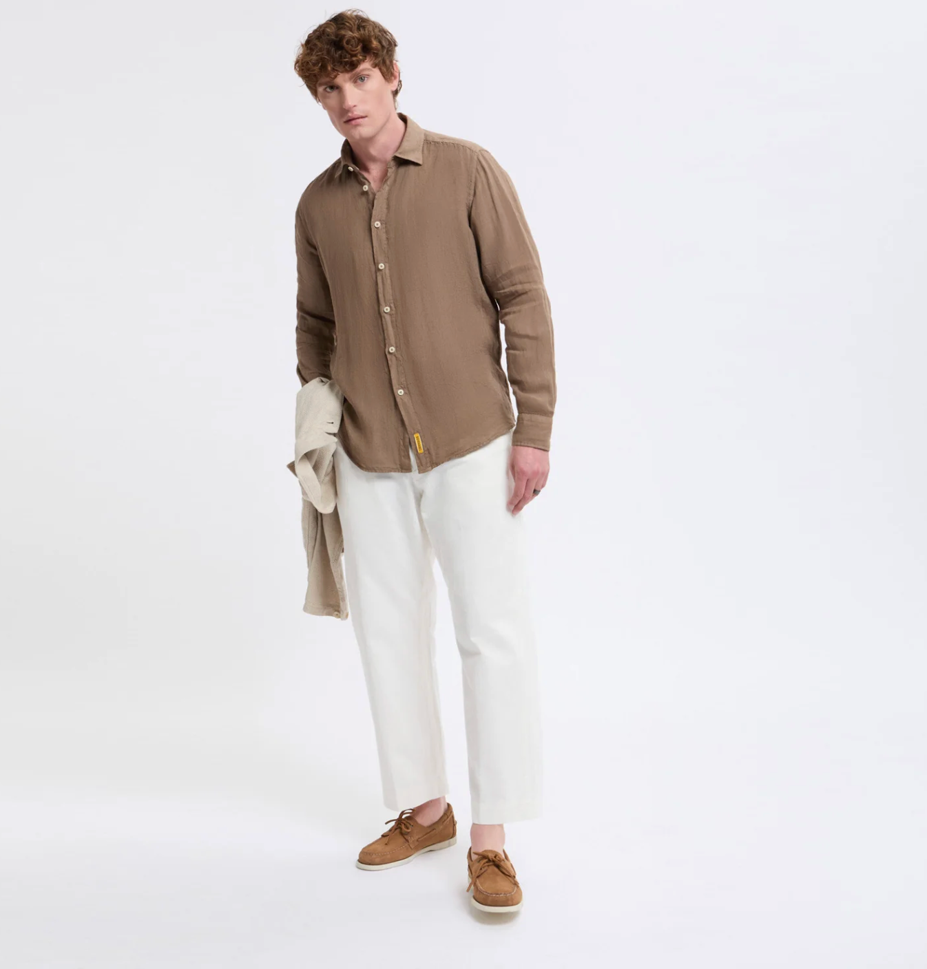 Camicia Bradford Linen Uomo Caramello