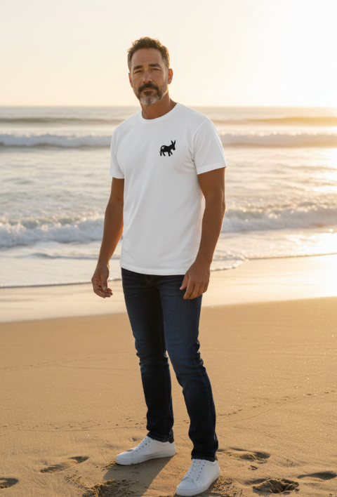 Camiseta Classic Logo Hombre White/Black