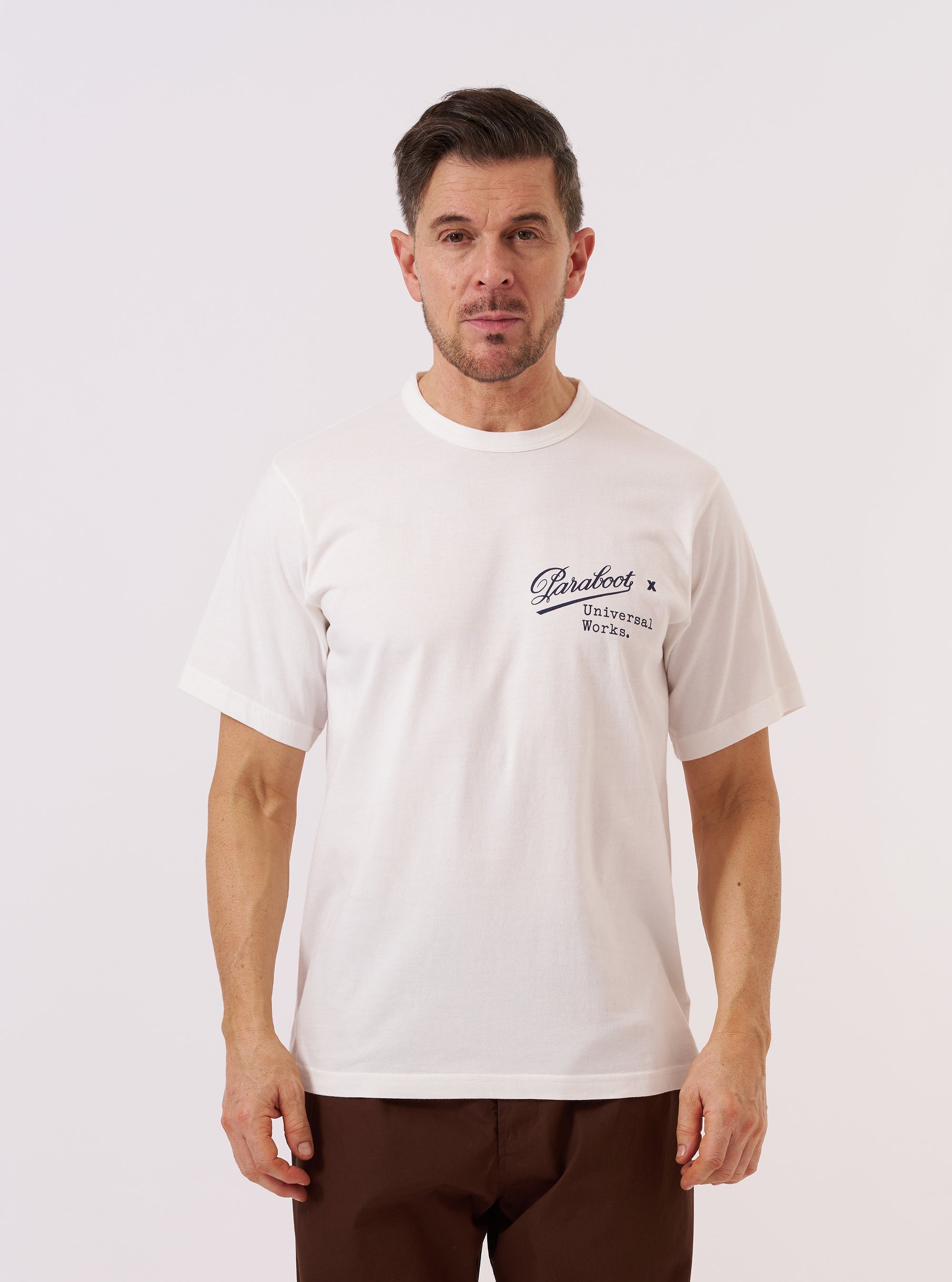 Mann Single Jersey Print T-shirt naturfarben