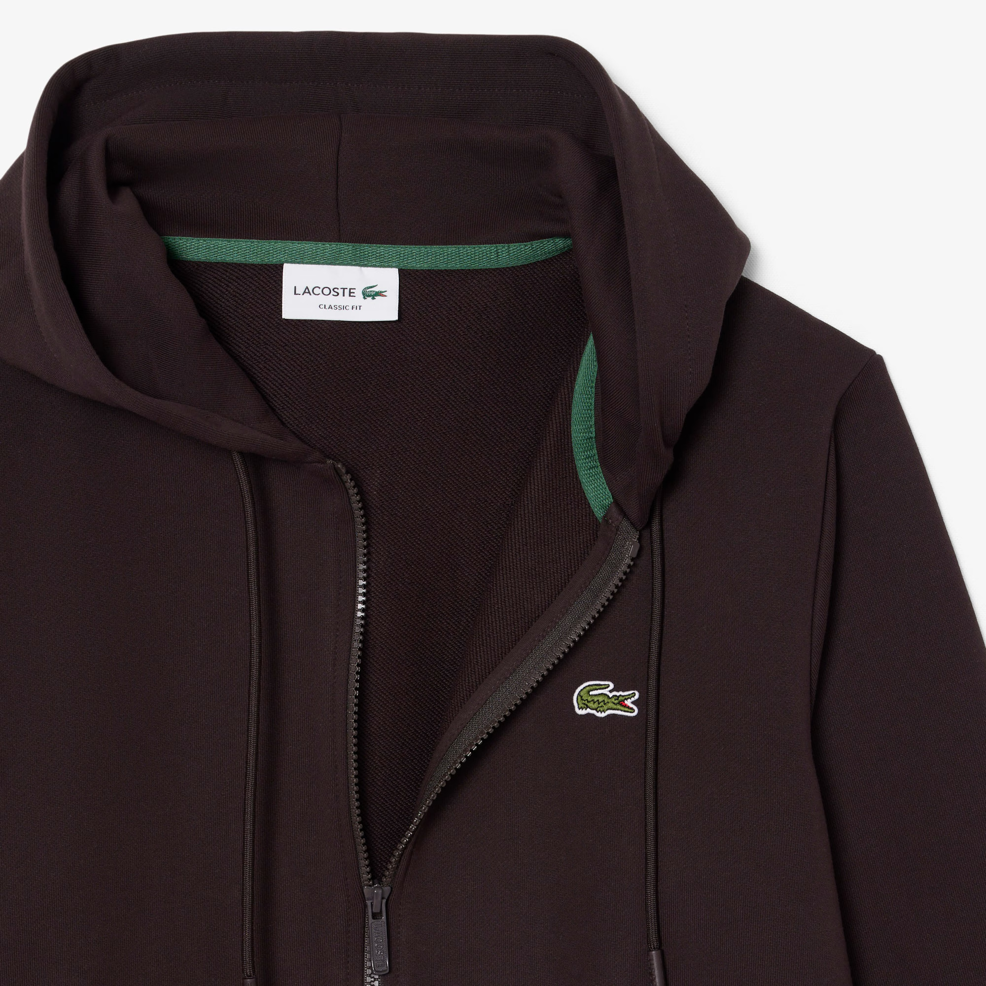Pull Classic Fit Hoody Zip Homme Brown