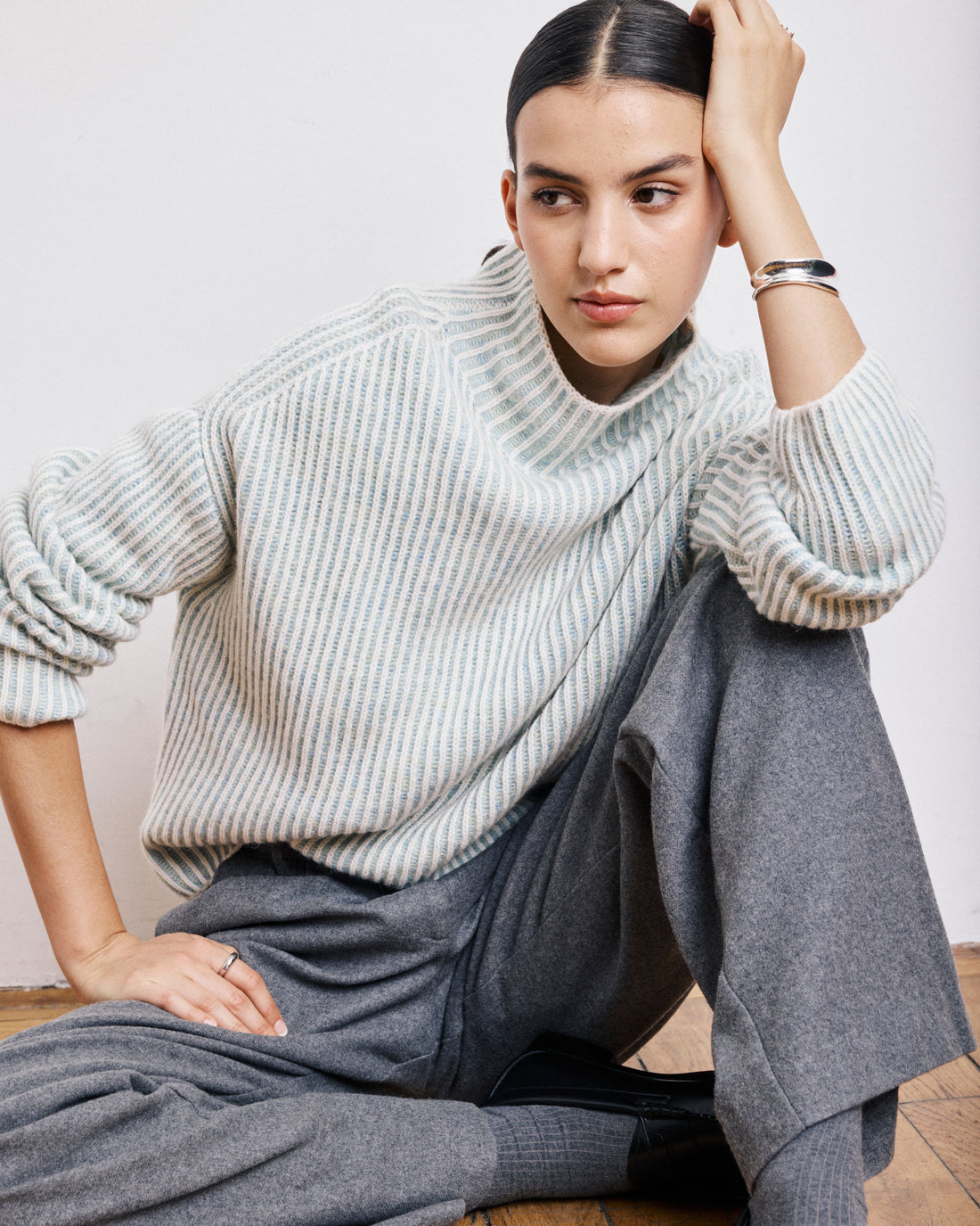 Maglia Myatis Donna Off White/Jade Green