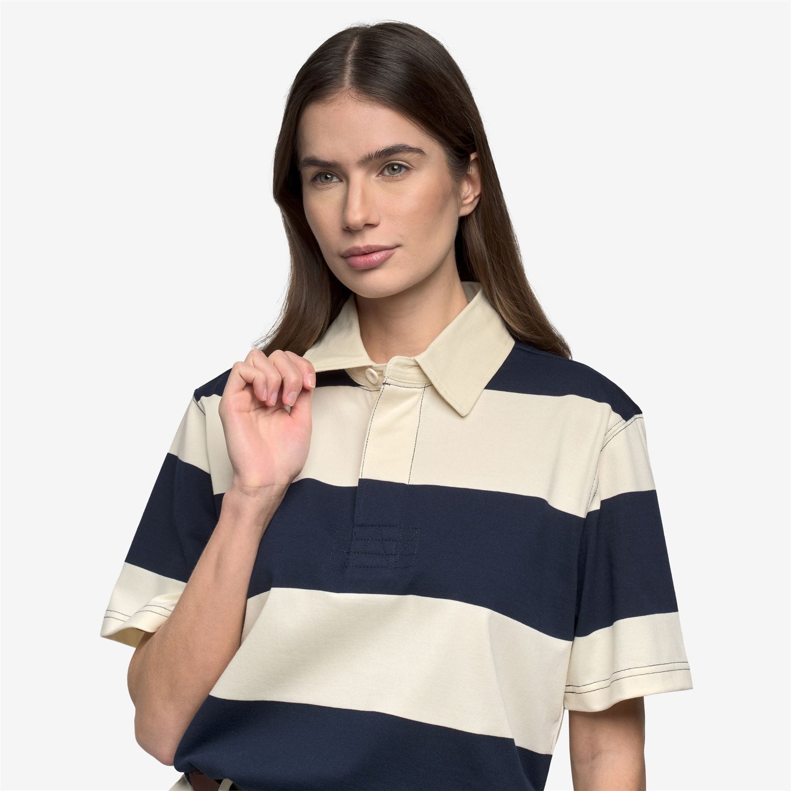 Polo Campbell White Natural Blue - Vista completa